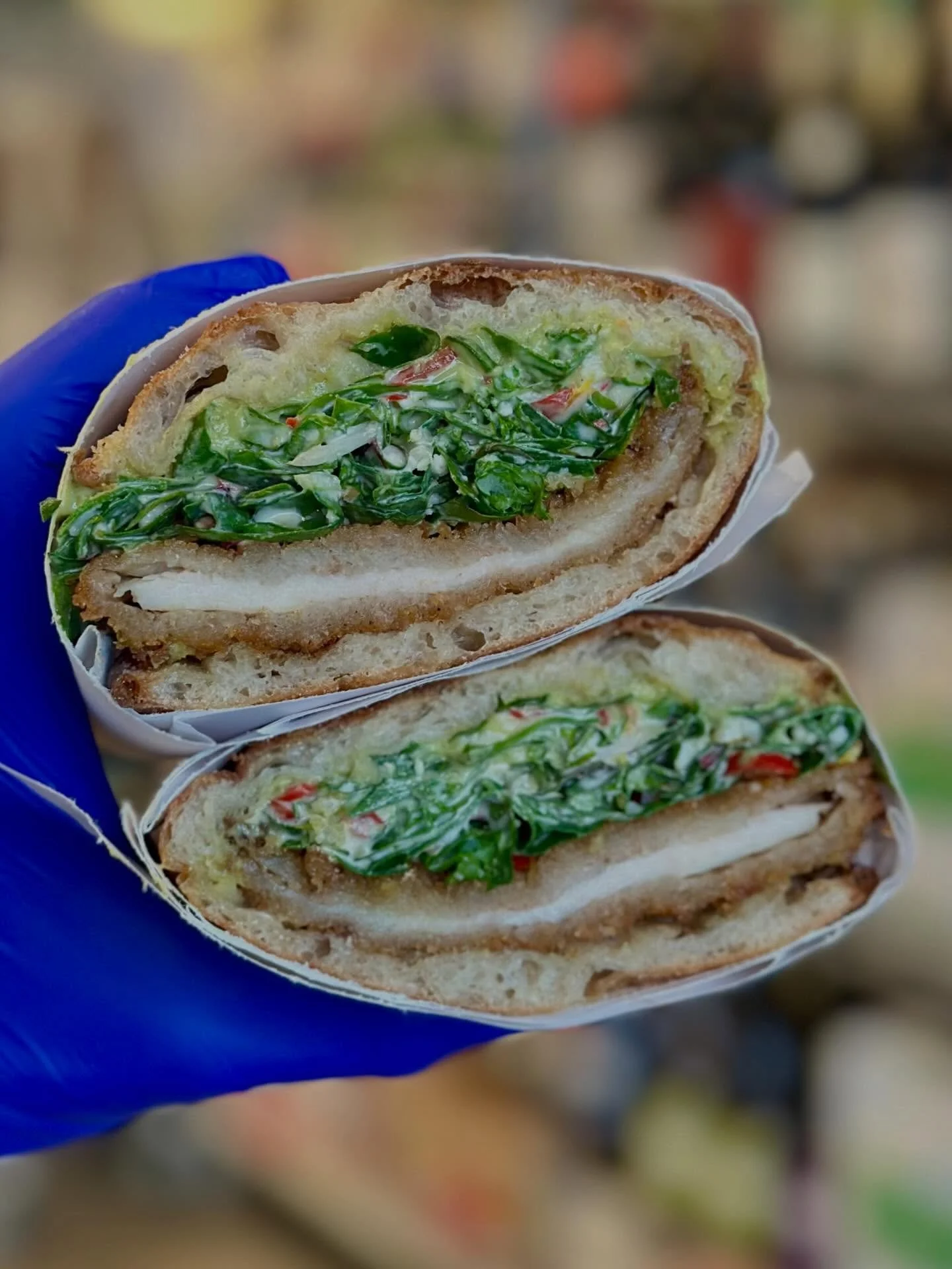 Happy Monday! 

RAINY SANDWICH SPECIAL!

Here is our Caesar-Avo

Chicken cutlet, dark greens, mashed avocado &amp; pickled Fresno on our bakery&rsquo;s mezze luna bread.

See you soon! ❤️

OPEN UNTIL 8PM
PHONE ORDERS: 207-613-9873
DELIVERY: @2dinein
