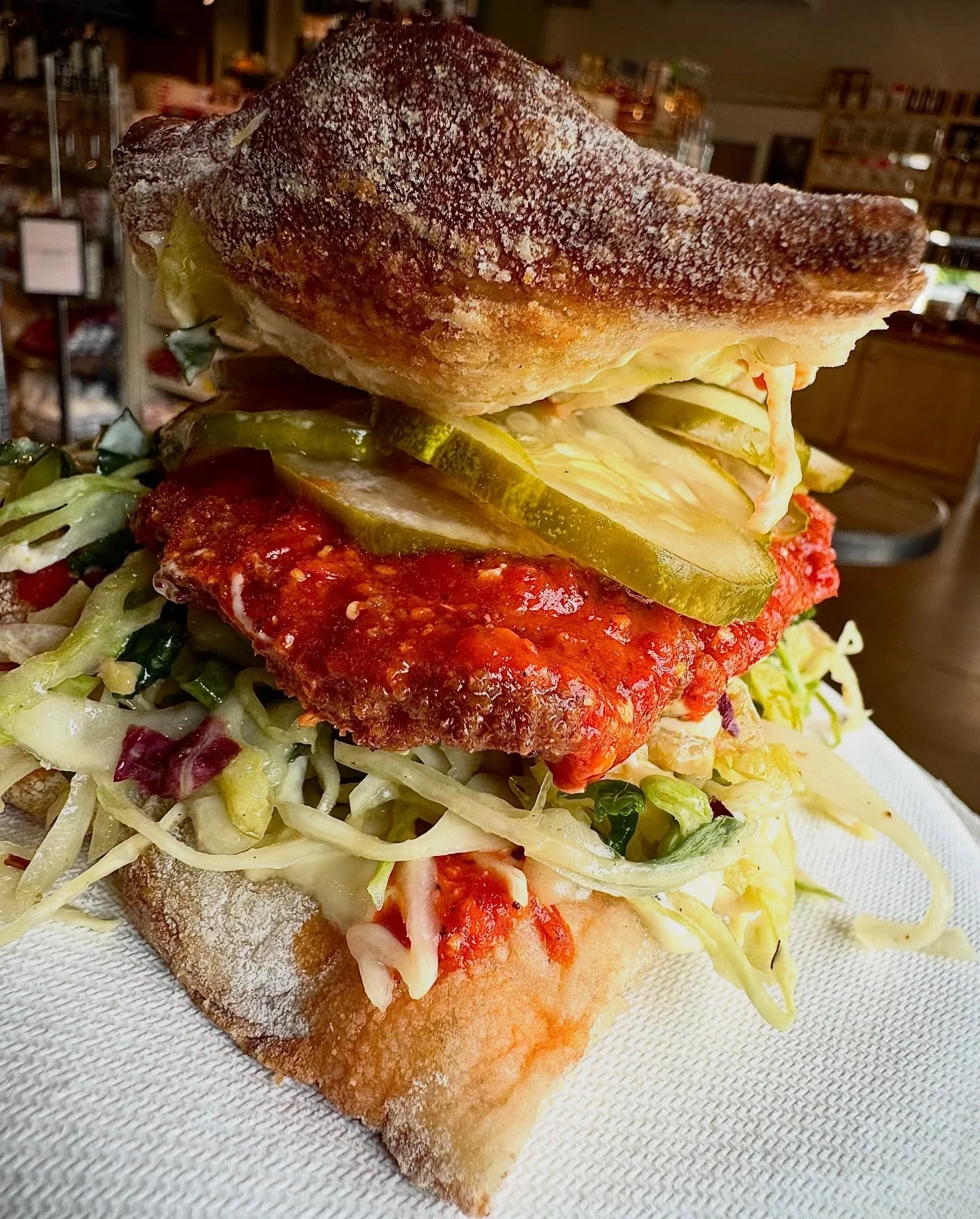 HAPPY FRIDAY EVERYONE!
TGIF when you have a sandwich from Monte&rsquo;s to look forward to and our HOT CHICKEN is one of our standouts.  We ferment Fresno chilis for our hot sauce, fry fresh chicken cutlets, mix-up and a tangy hazelnut slaw, whip pas