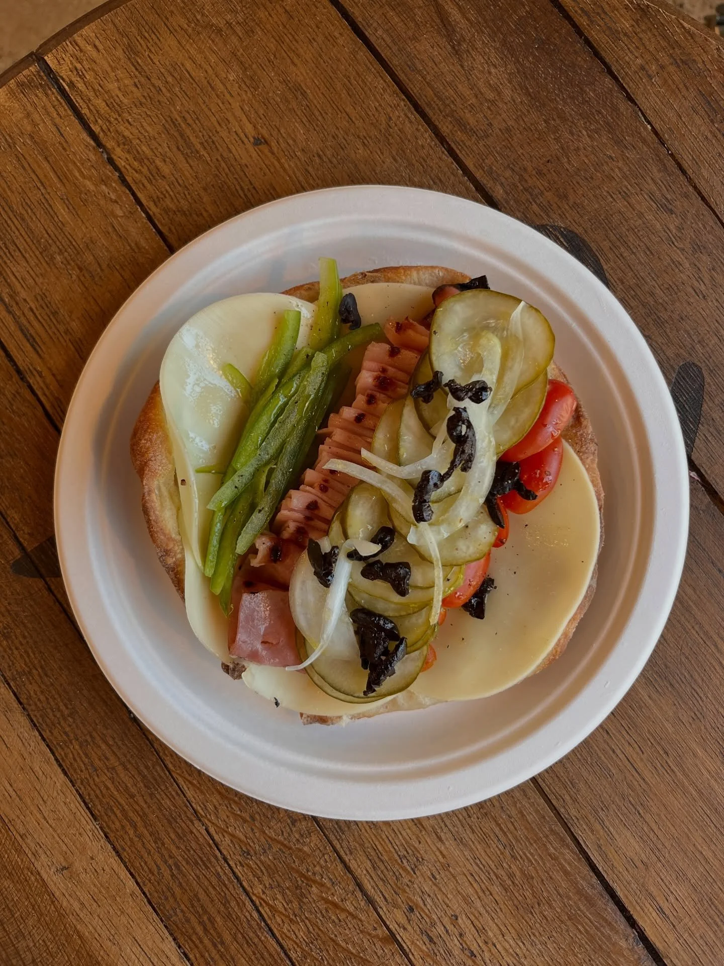 On the hunt for Saturday lunch? Our popular Monte&rsquo;s Italian needs no filter to look as delicious as it really is. Feast your eyes on grilled ham, provolone, cherry tomato, green pepper, onion, olive and pickle. Finished with a little extra virg