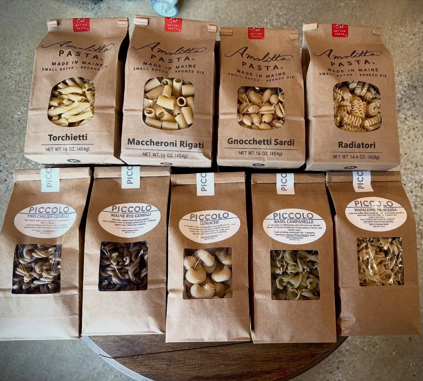 LOCAL PASTA
Our market&rsquo;s local pasta lineup includes these wonderful short cuts from @amolittapasta and @piccolomaine &mdash; handmade, small batch products made right here in Maine!  Shop the best of local at Monte&rsquo;s! 🍝❤️

HAVE A GREAT 