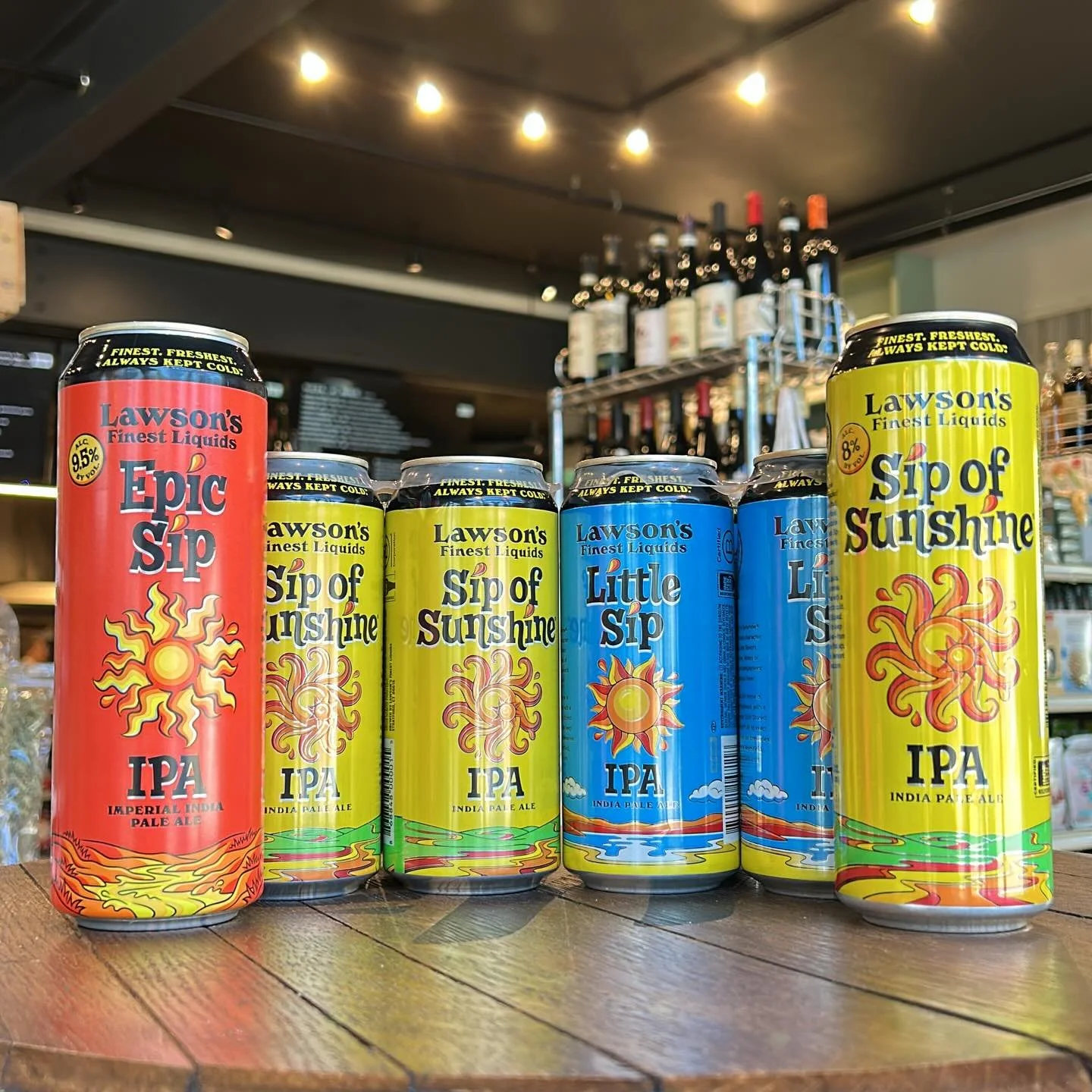 Our line of beers from the iconic Vermont brewer @lawsonsfinest has been augmented by the Epic Sip! Described as a larger-than-life Imperial IPA with a juicy tropical fruit hop character and a balanced malt backbone, this epic beer will not disappoin
