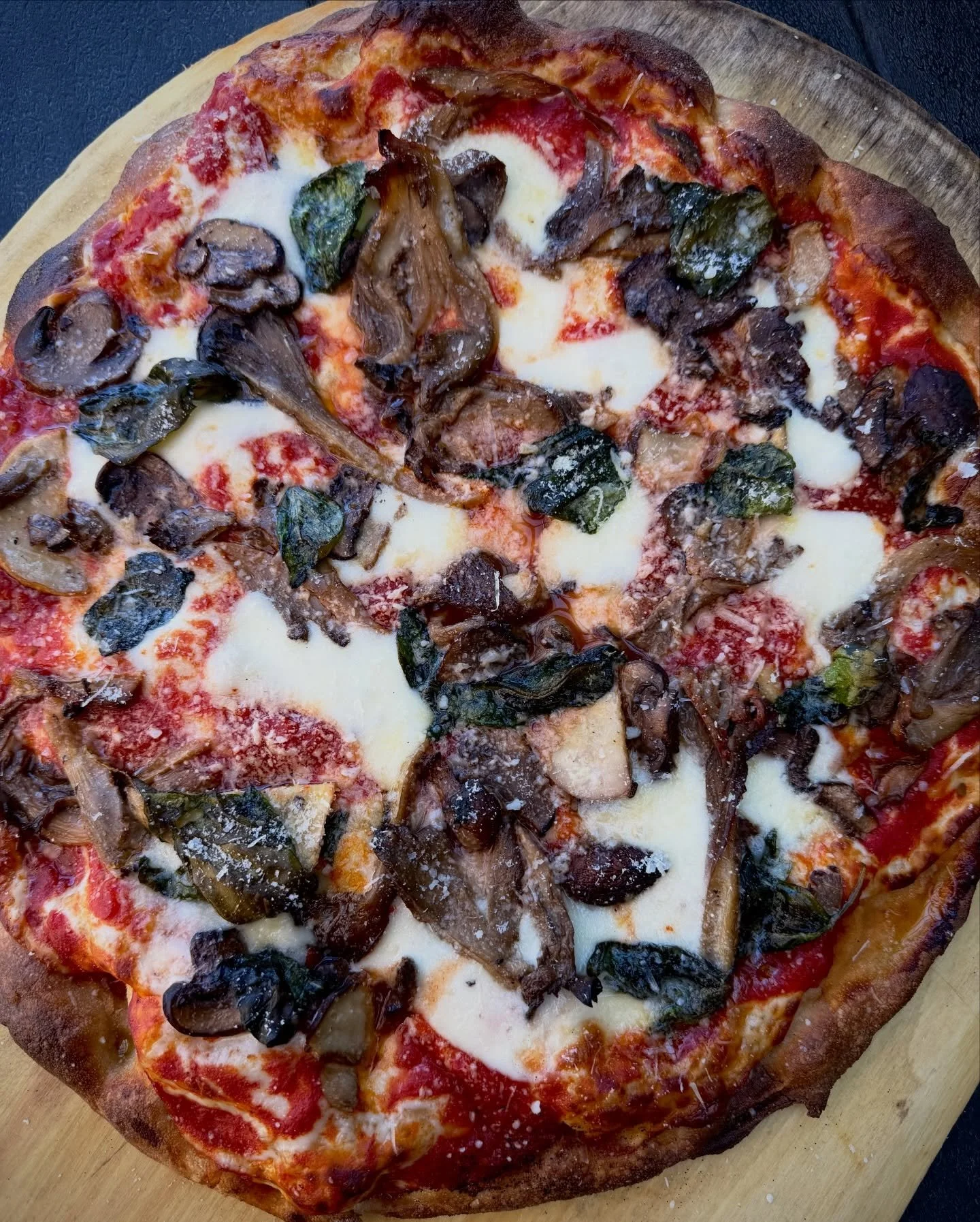 Monte&rsquo;s MUSHROOM PIE with cremini, king trumpet, and local oyster mushrooms and basil add-on.  Full of flavor, light and crispy.  Give us a call and we&rsquo;ll make one for you!

#pizza #bakery #kitchen #market #portlandmaine
@montesfinefoods