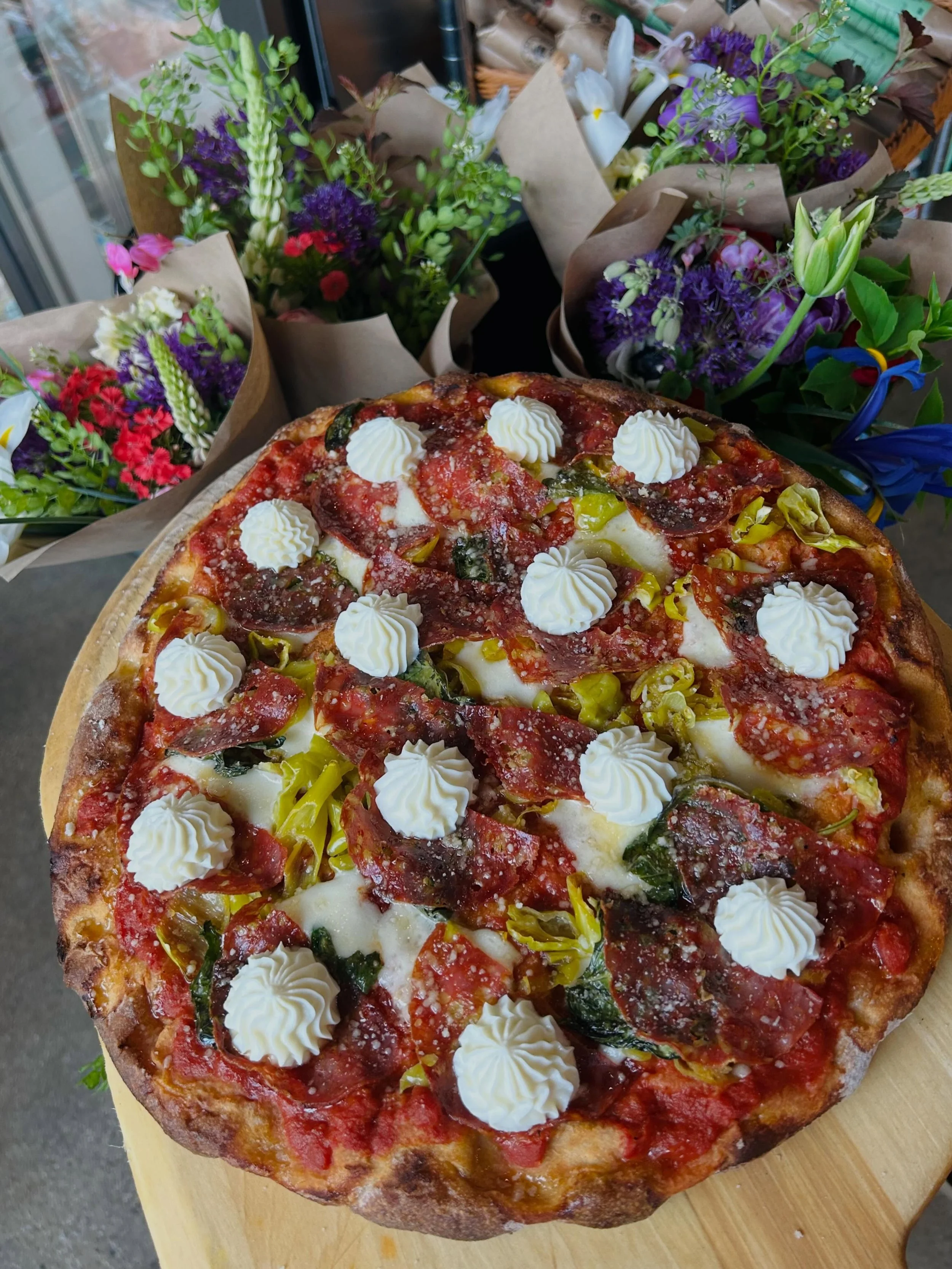Happy Pizza Friday friends! 

Today we have a classic favorite for you - with a twist! Our delicious SOPRESSATA SPECIALTY PIE - with the add-on fresh RICOTTA.

Made with fresh mozzarella, aged provolone, local basil, our Nana Q&rsquo;s tomato sauce, 