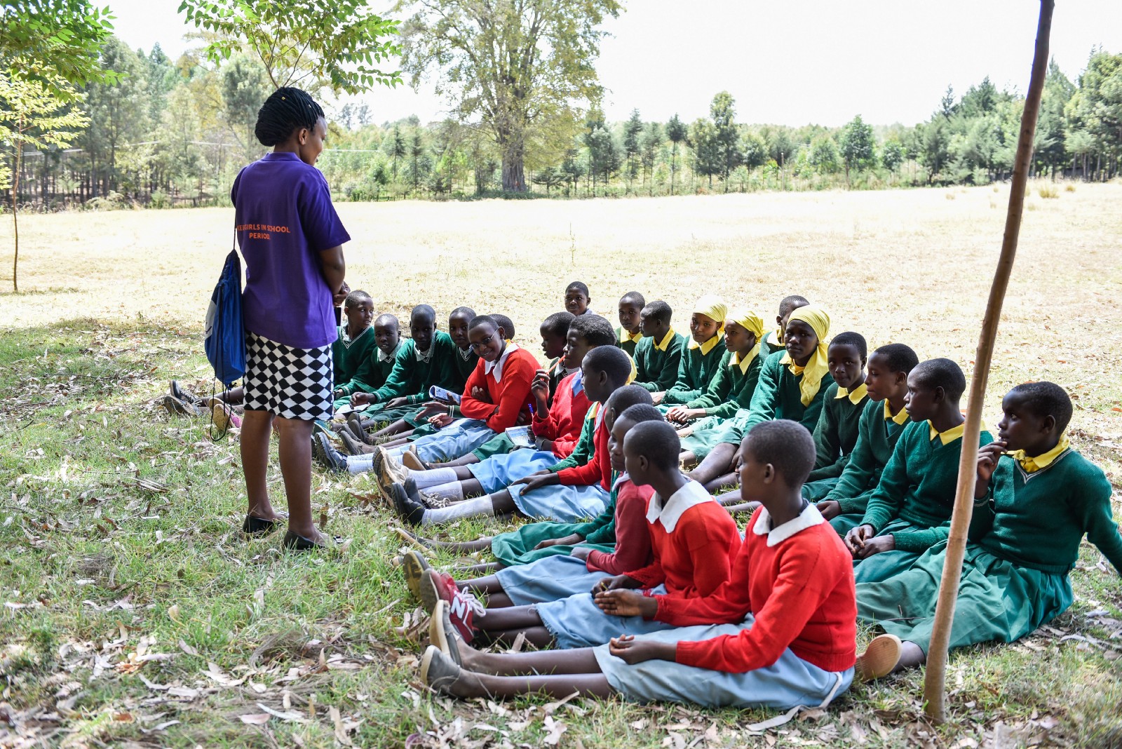 Girls receiving education about menstrual & sexual health in Nairobi, Kenya