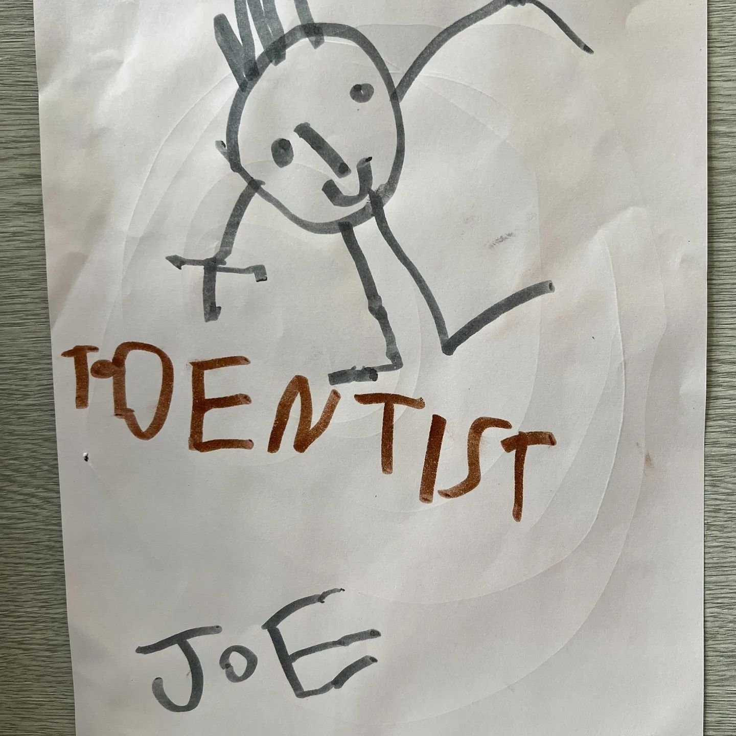 🎨✨ Just received this adorable artwork from 4-year-old Joe during his dental visit! 🦷😊 Many of you have pointed out the striking resemblance it bears to yours truly! Thank you, Joe, for this lovely gift &ndash; it's made our day! #DentistLife #Kid