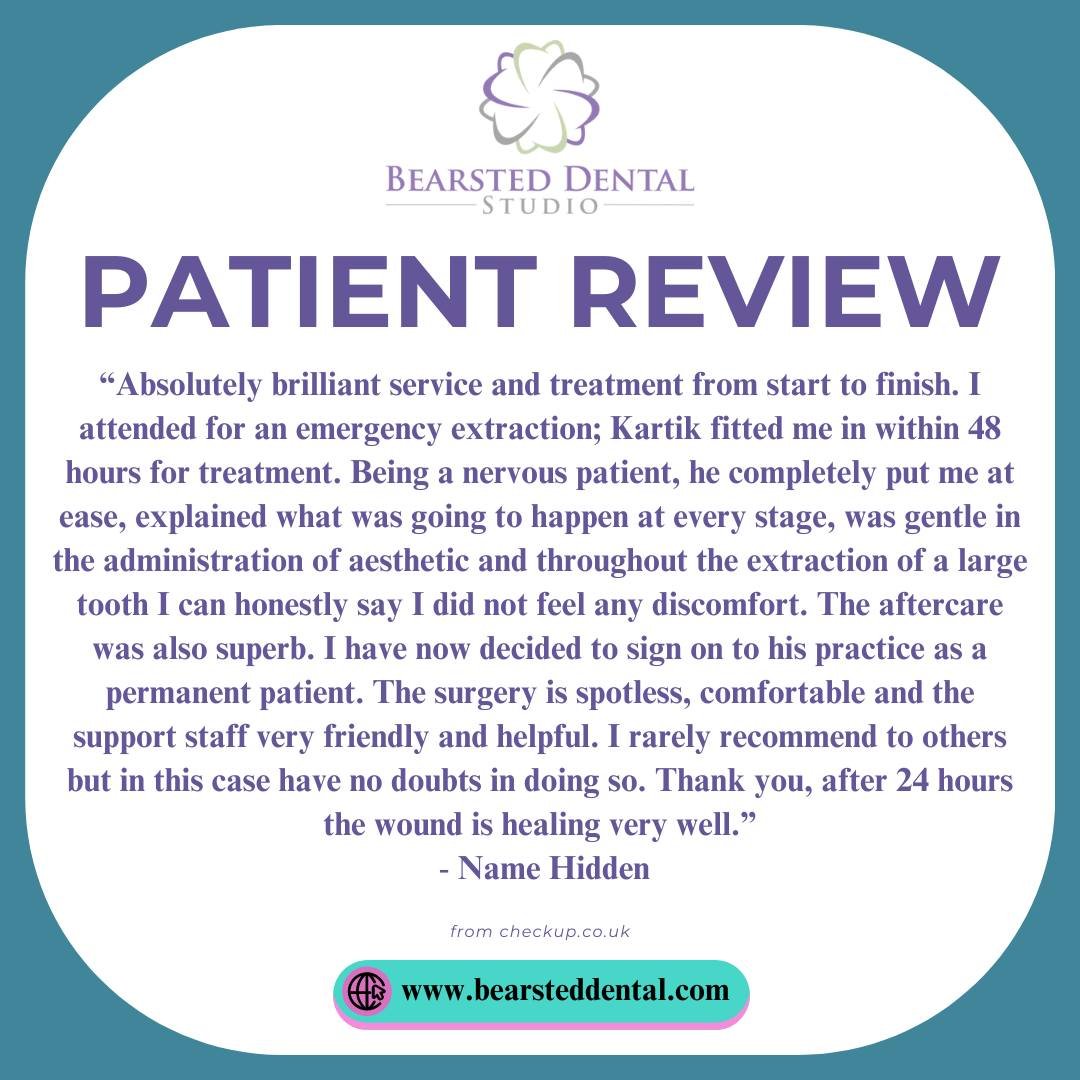 Have you visited us recently and had a good experience. We would love to hear from you in the comments or on Google!

We have the best patients, and they&rsquo;re so kind to leave us reviews:

&ldquo;Absolutely brilliant service and treatment from st