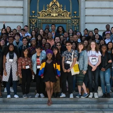 Delegates in front of City Hall, San Francisco, CA