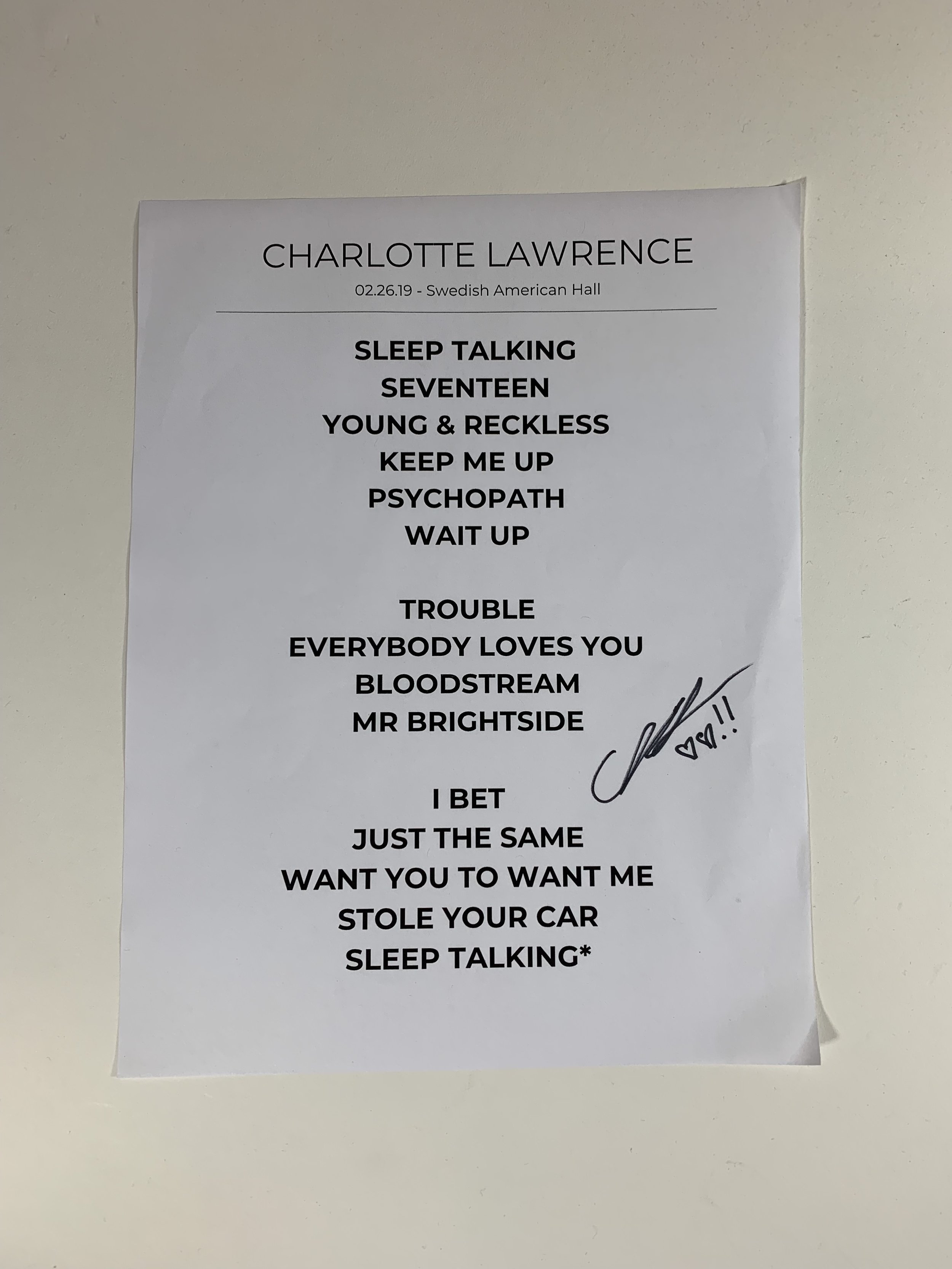 Charlotte Lawrence | Swedish American Hall | 2/26/19