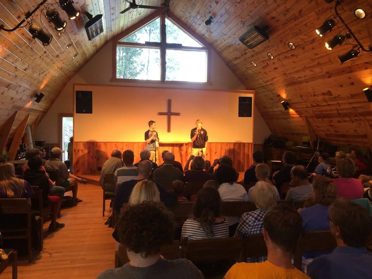 The barn is home to the indoor Chapel.