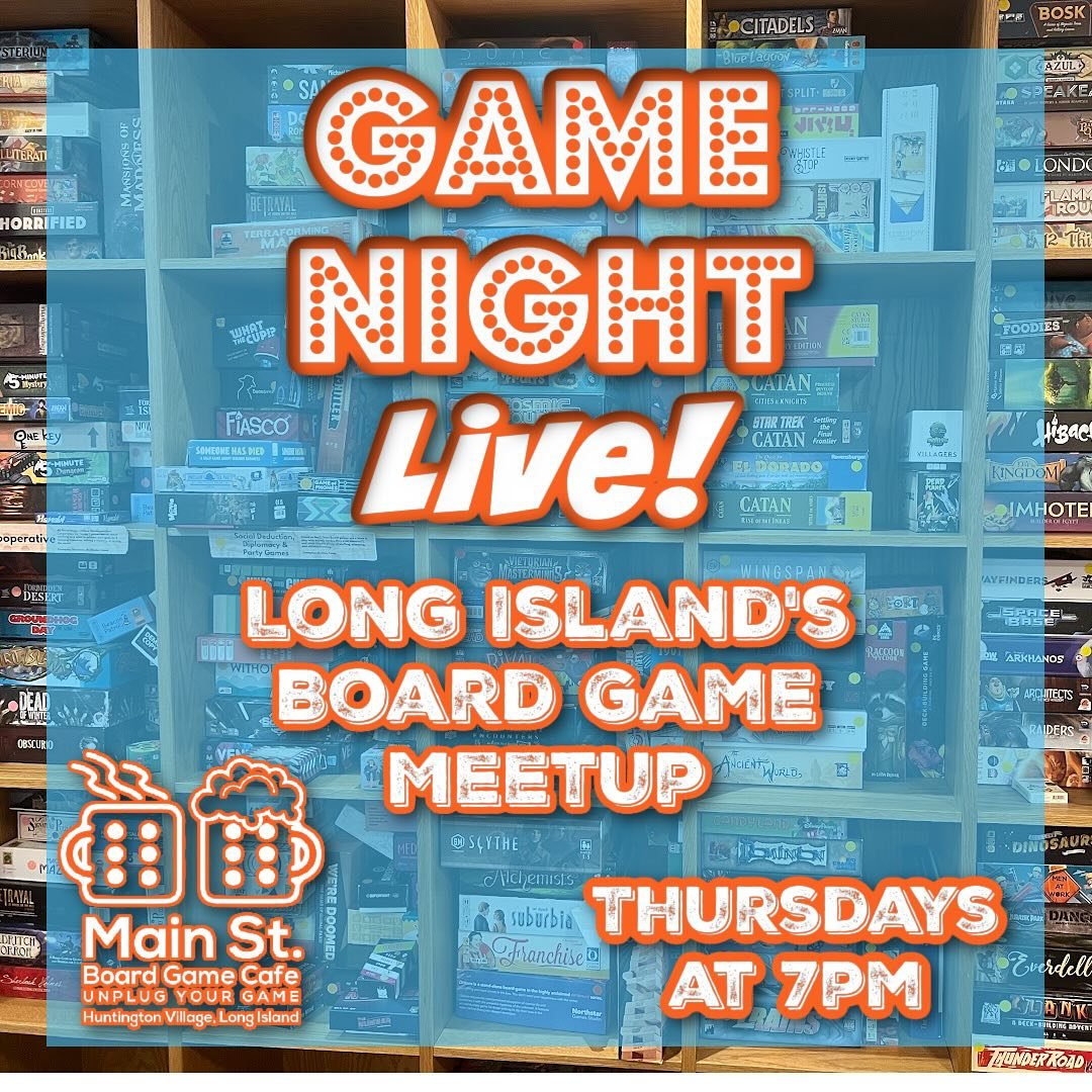 Game Night Live! Our weekly board game meet up group is tonight at 7 pm! Come on your own or with friends and join us at the table for an evening of learning some great games. All levels of players welcome! Head to our website (link in bio) for info 