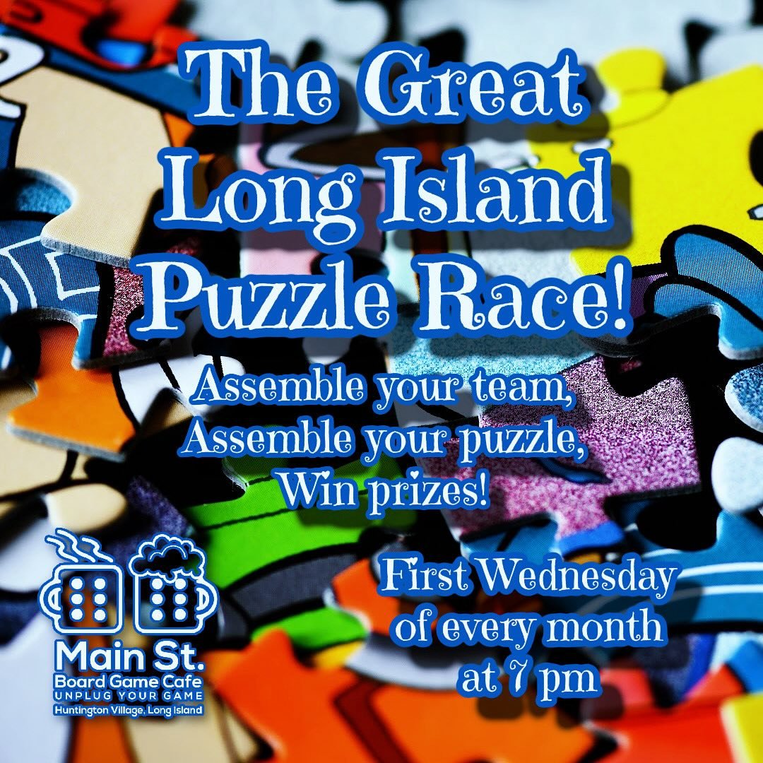 The Great Long Island Puzzle Race is tonight at 7 pm! Assemble your team and compete to be the first to finish at 500-piece puzzle! One of the most unique experiences you will ever experience! Head to our website (link in bio) for info and registrati