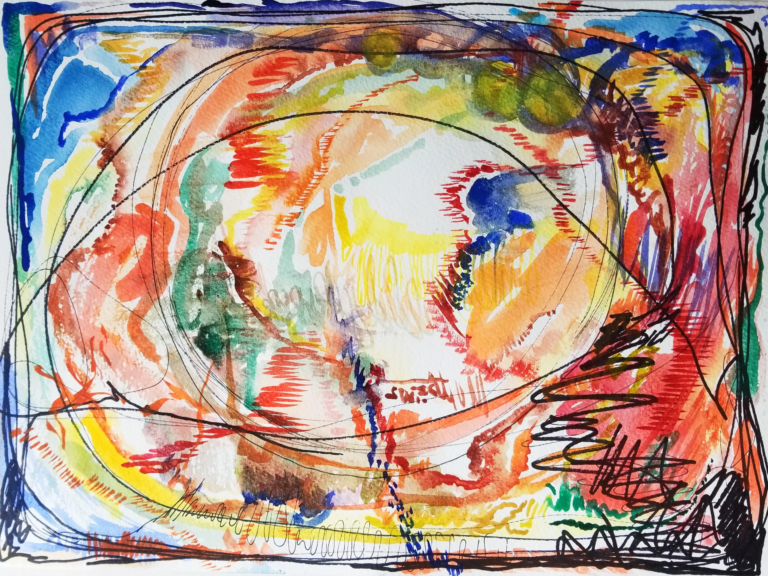 Stress/Anger I, 2018, watercolor, pen