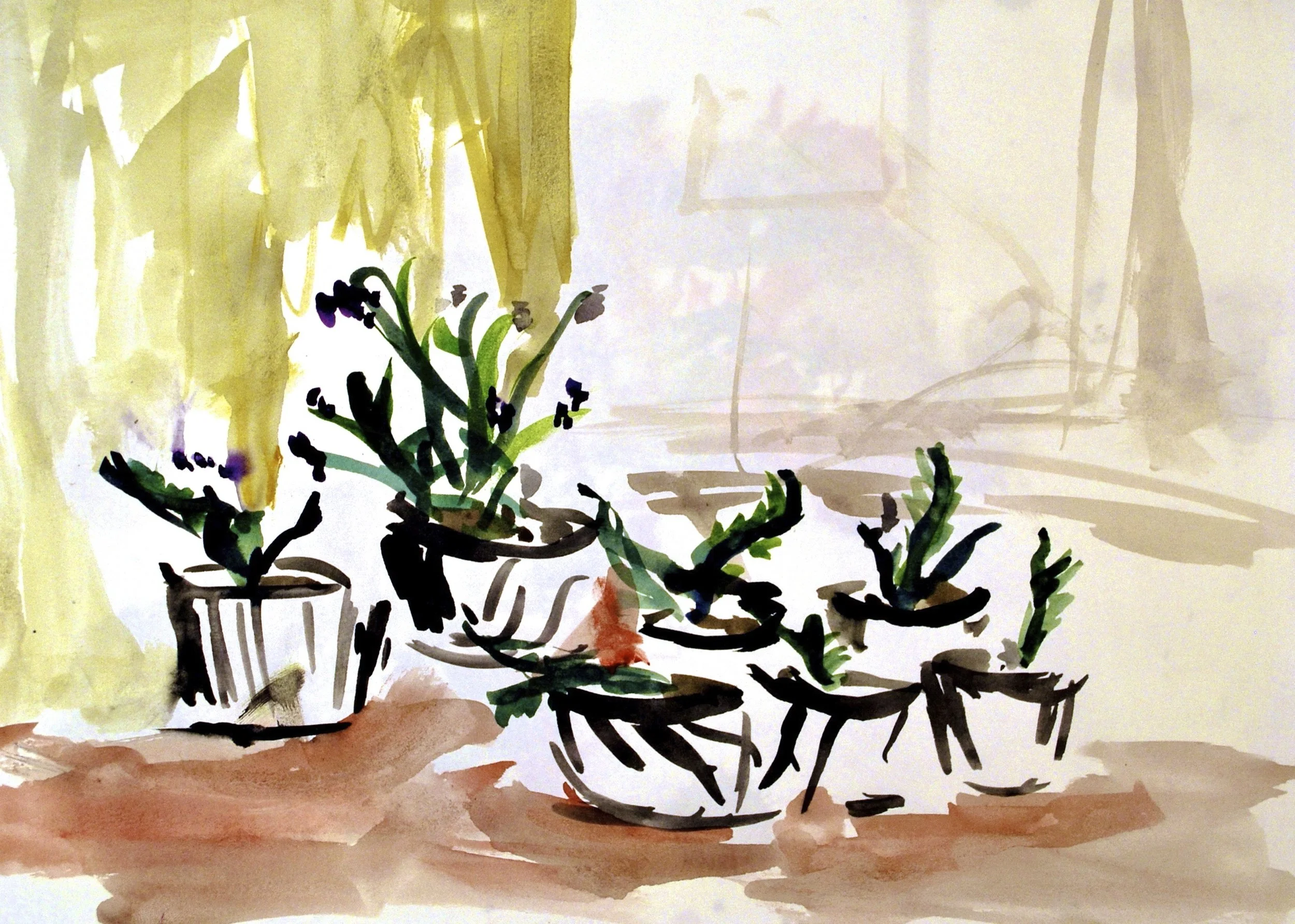 Grandma's Flowers 1, ~2008, watercolor
