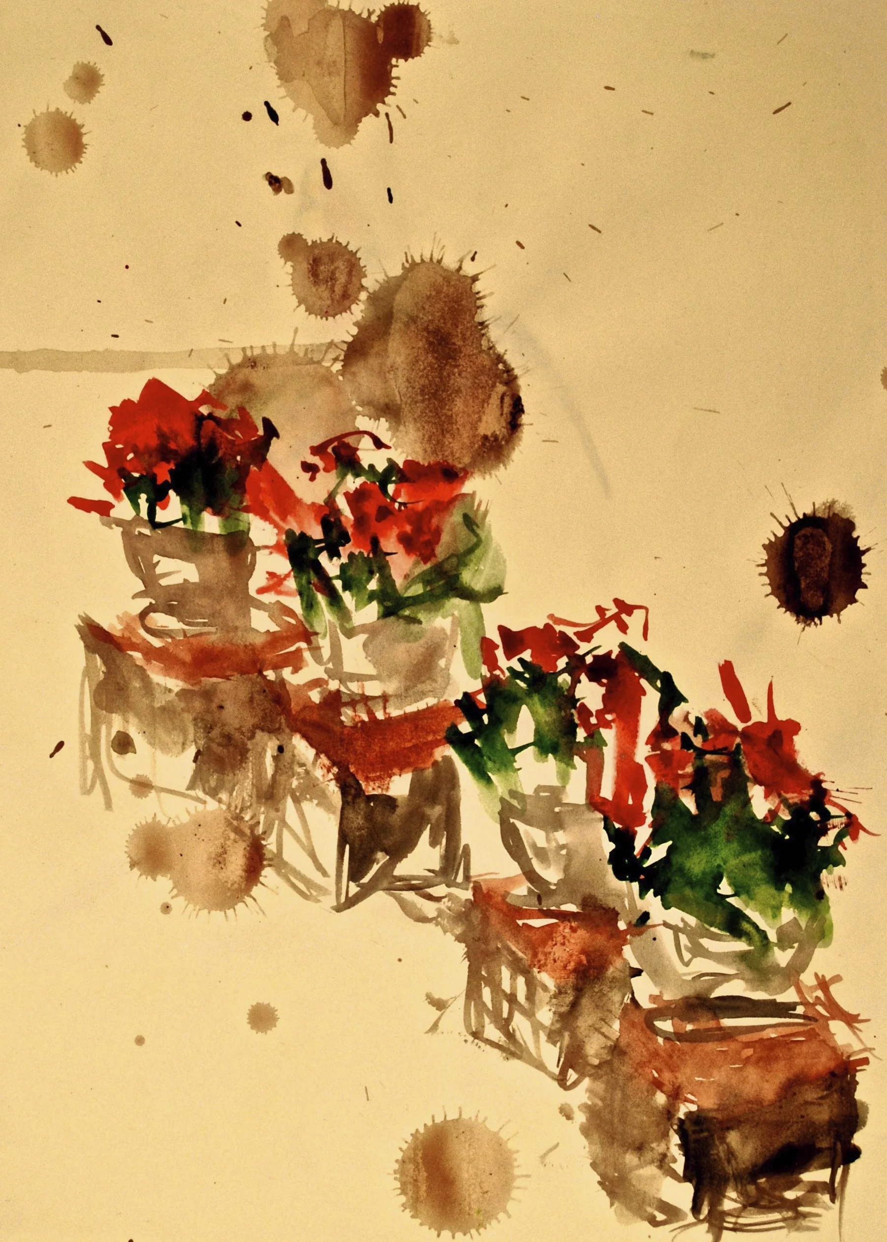 Grandma's Flowers 2, ~2008, watercolor
