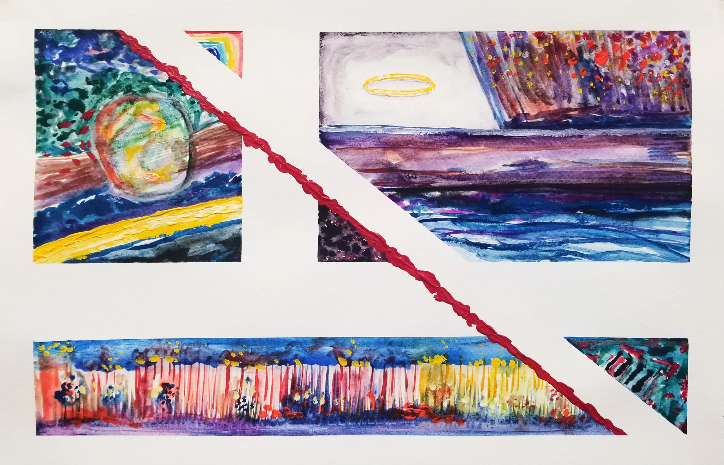 Nick 3, 2019, 12” x 18”, watercolor, acrylic