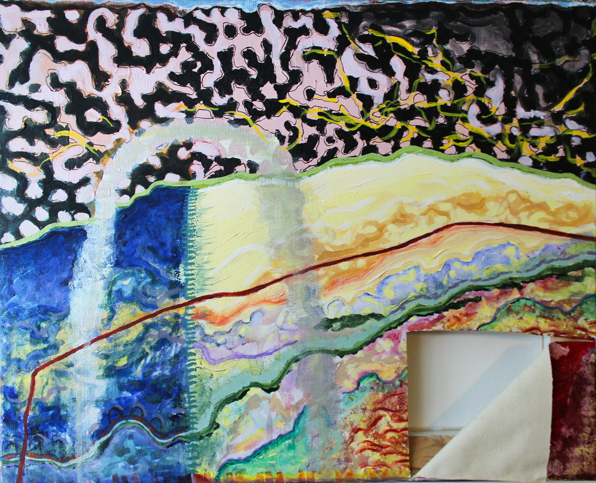 Joyous Time, Mourning Time, Psychiatric Time: 2010-2019, 2019, 16” x 20”, acrylic, watercolor, penhttps://soundcloud.com/annatolson/joyous-time-mourning-time-psychiatric-time-2010-2019, accompanying sound piece