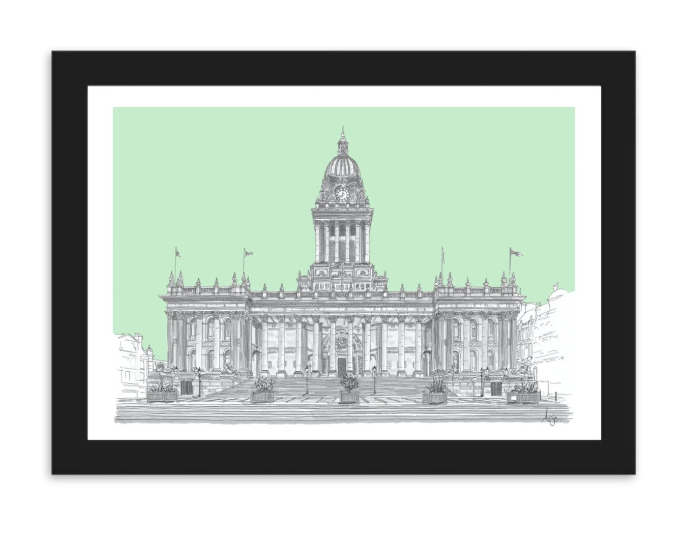 Framed leeds town green hall.jpg