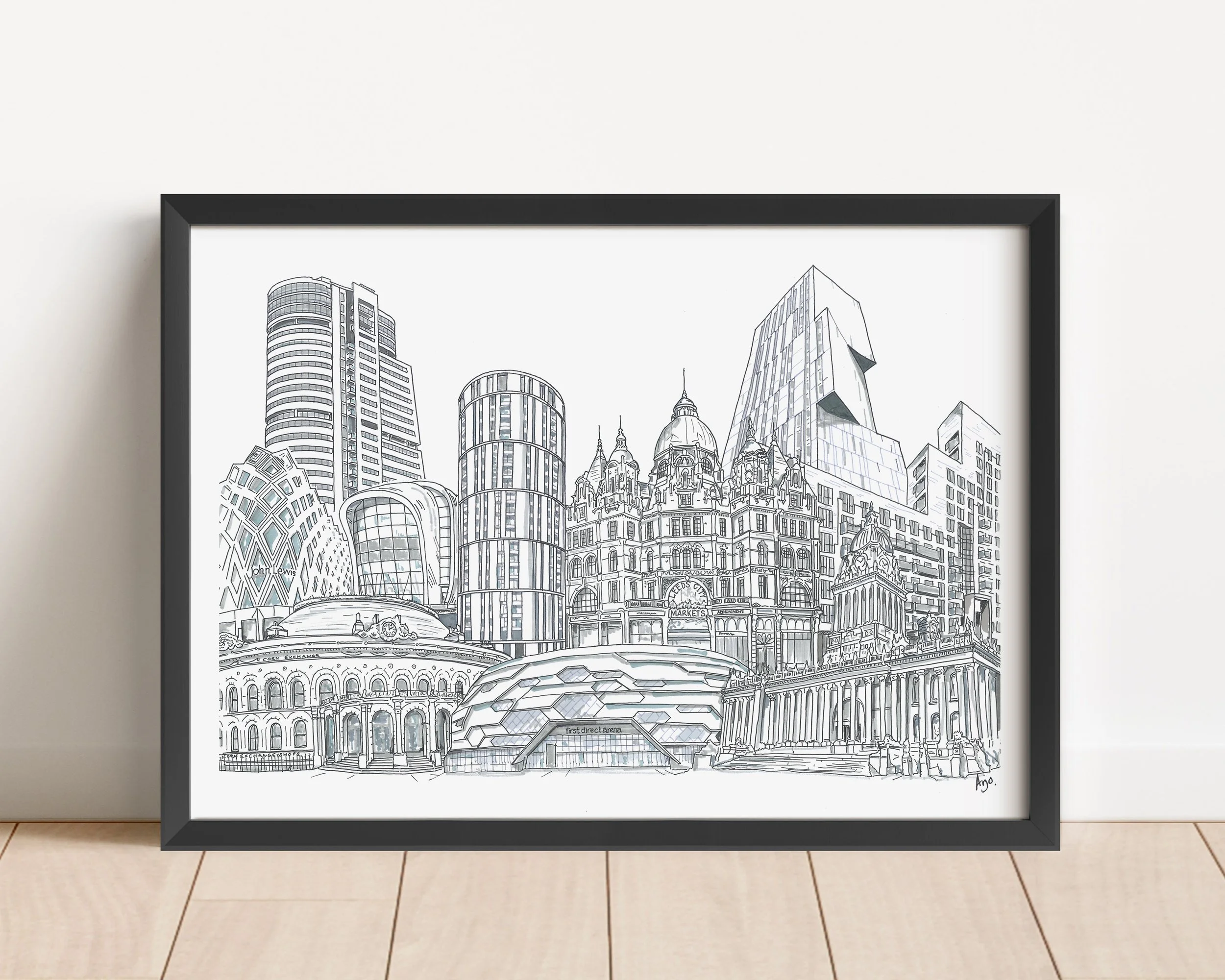 Leeds collage B&W Black frame.jpg