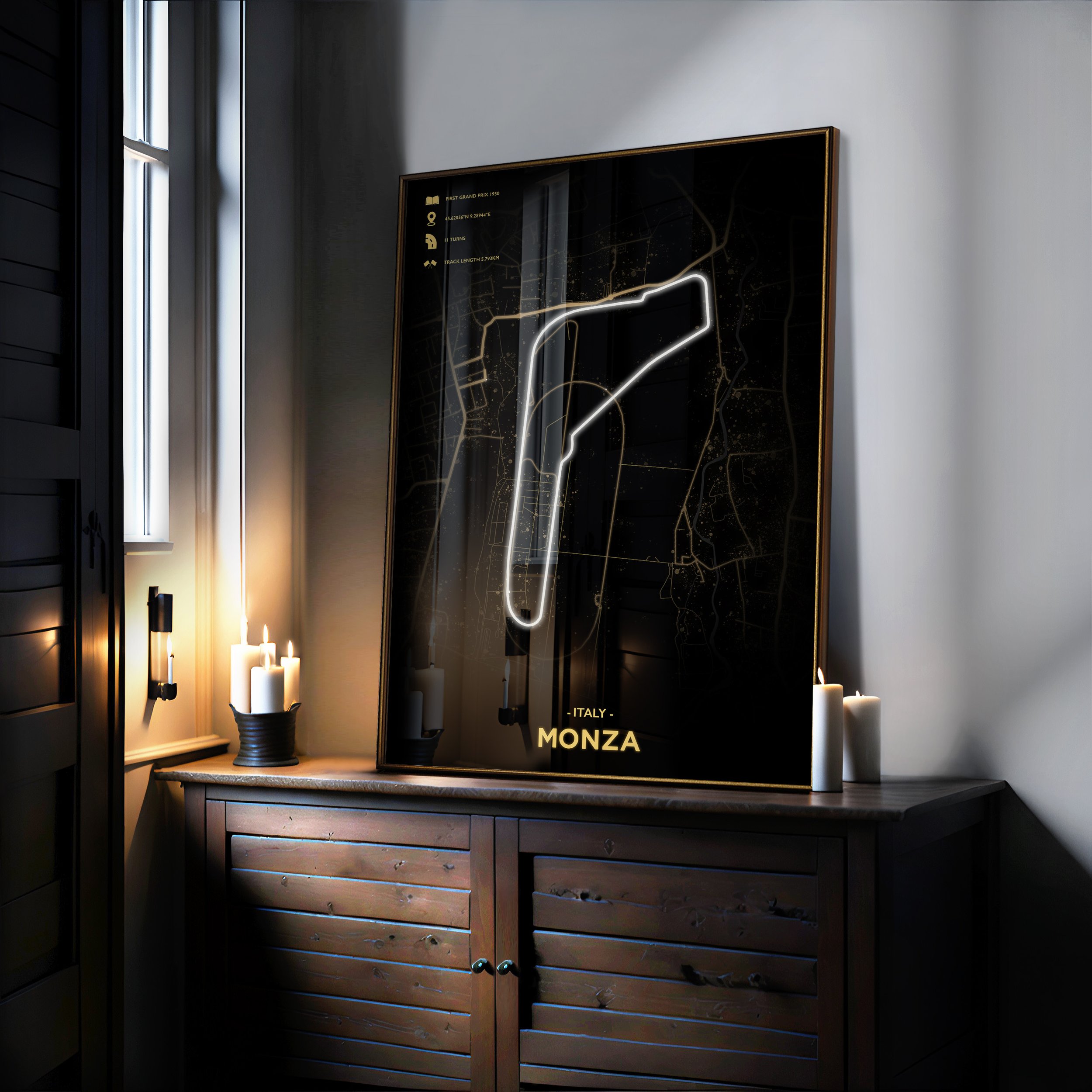 Monza in frame in room.jpg