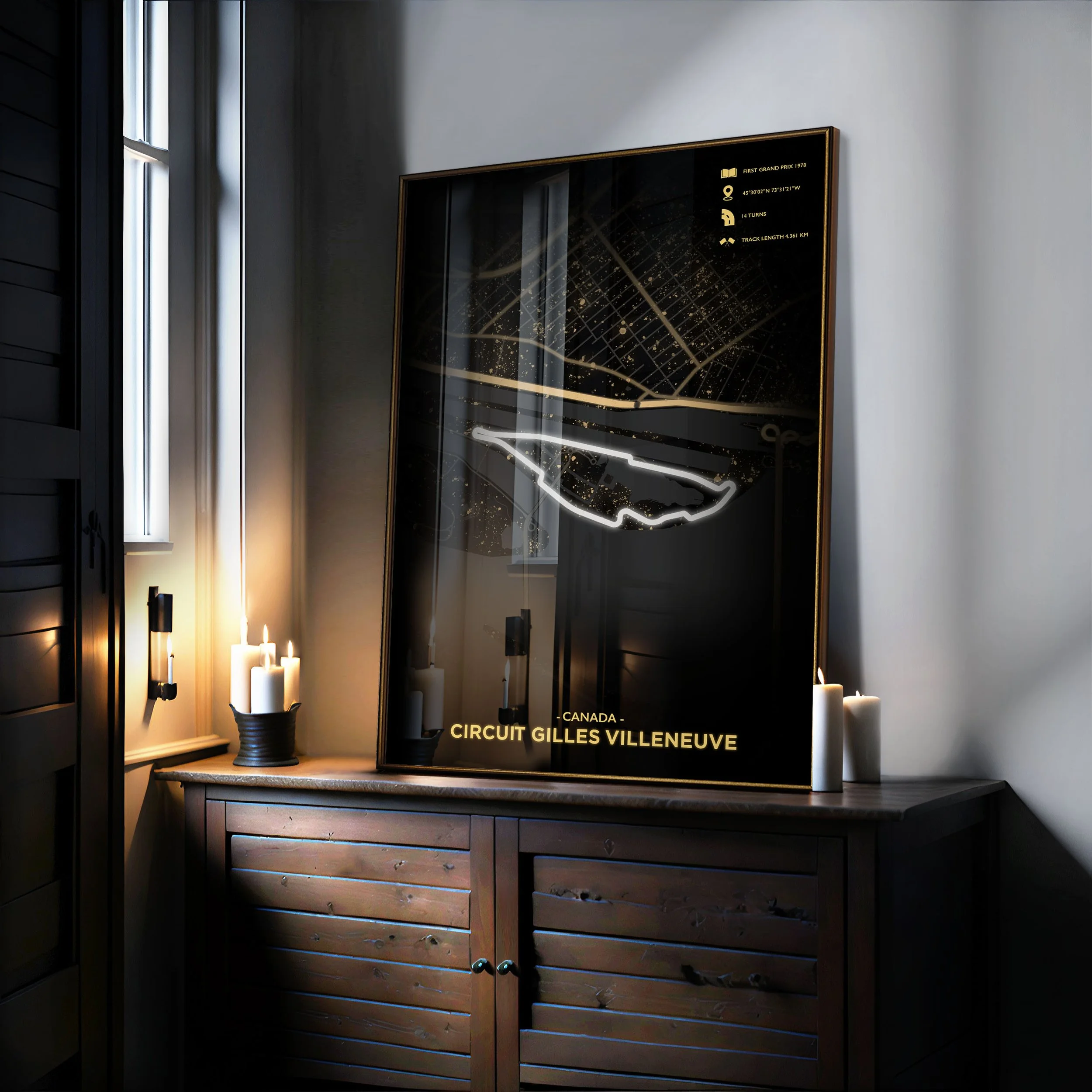 Circuit Gilles Villeneuve F1 Map Print — Canadian Grand Prix