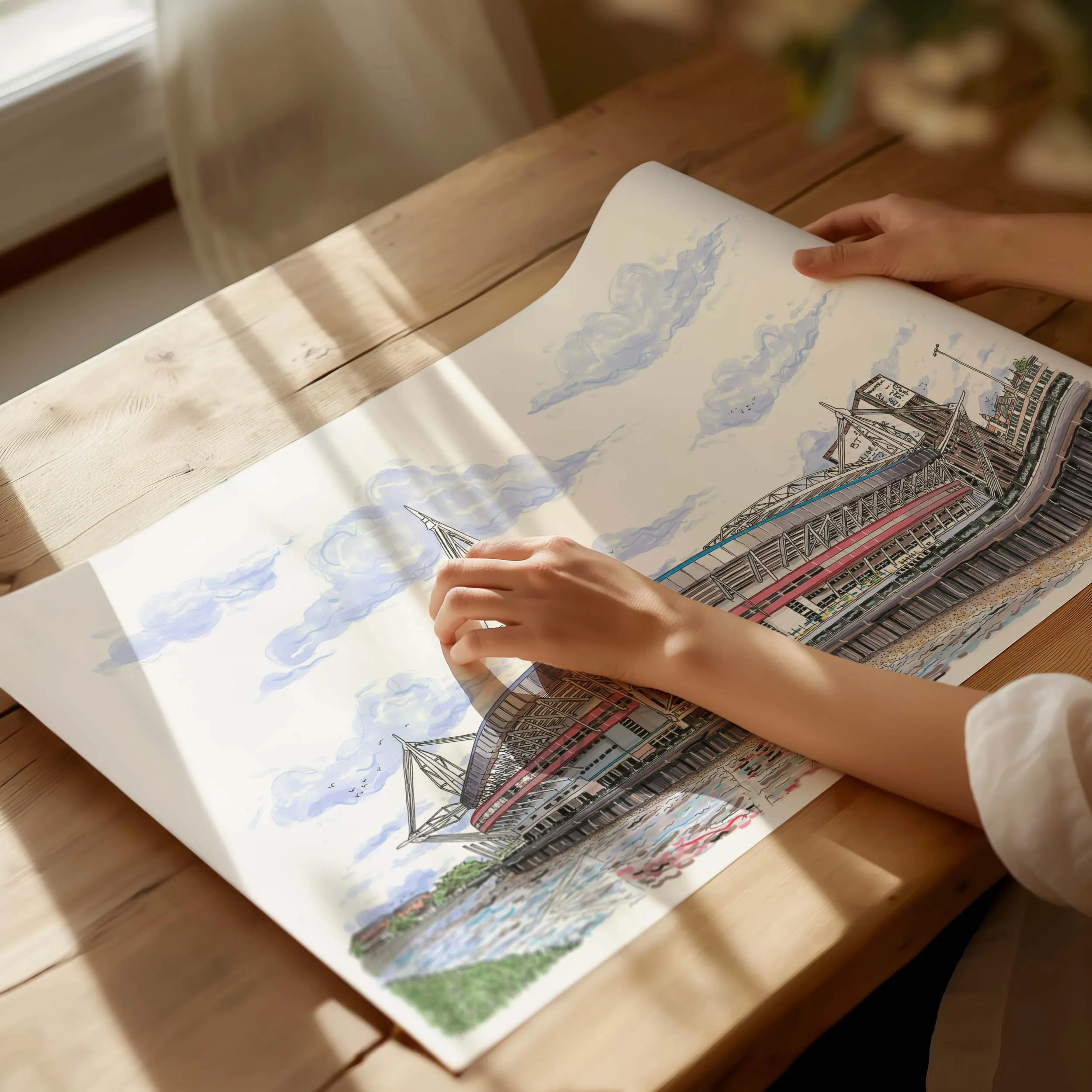 Millenium stadium Print with person.jpg