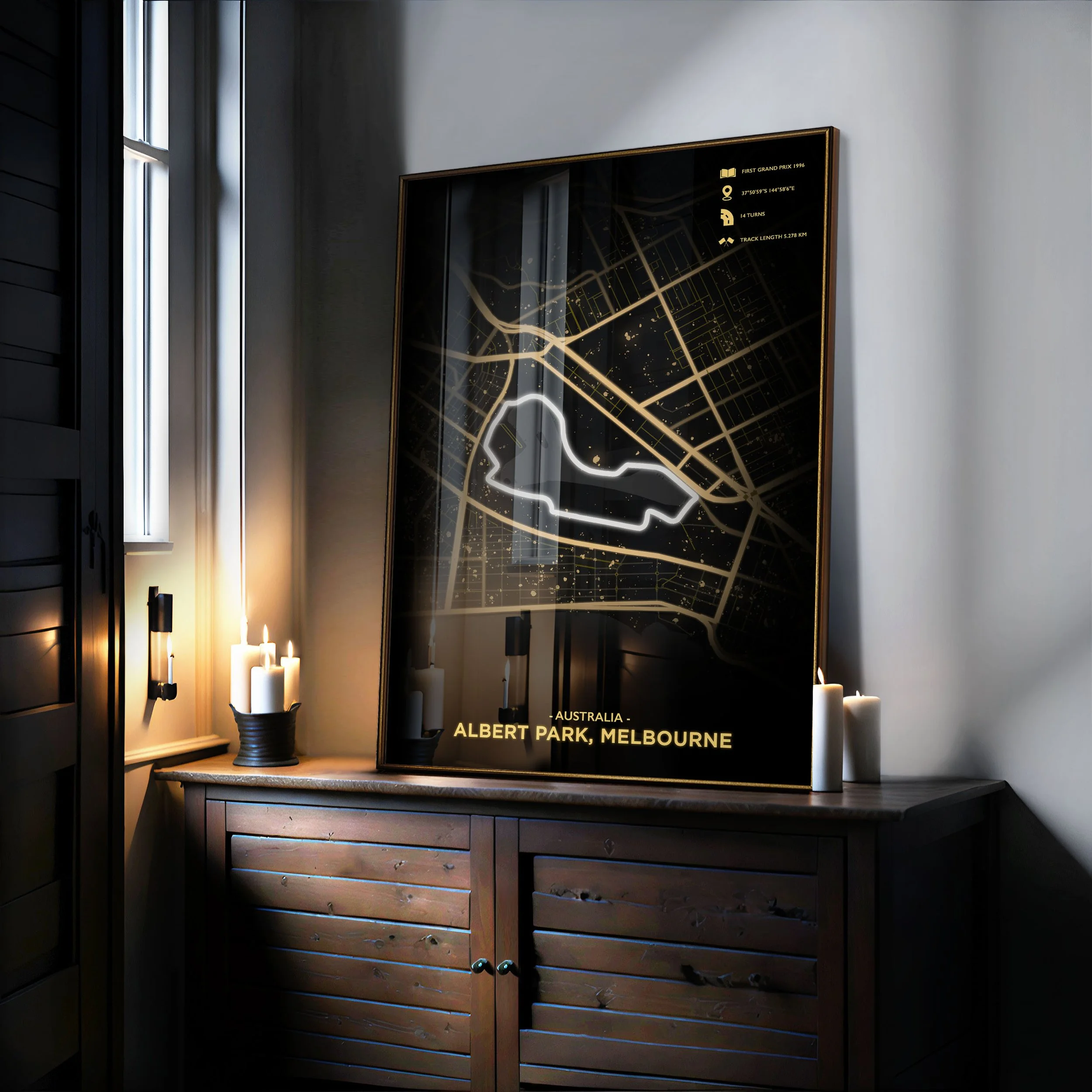 Albert Park Melbourne F1 Circuit Map Print — Australian Grand Prix