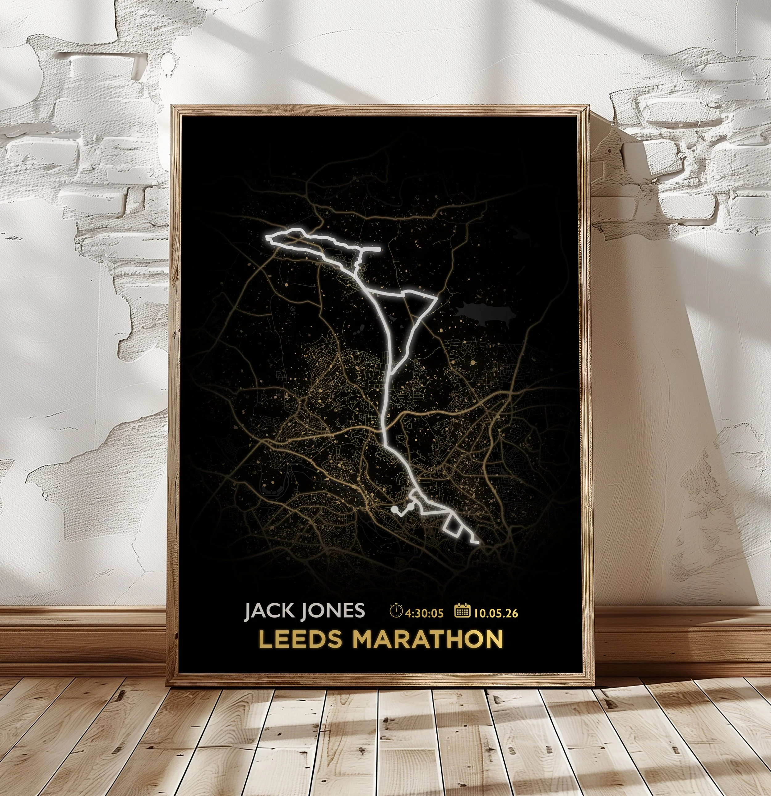 Leeds Marathon or Leeds Half Customised Map Print