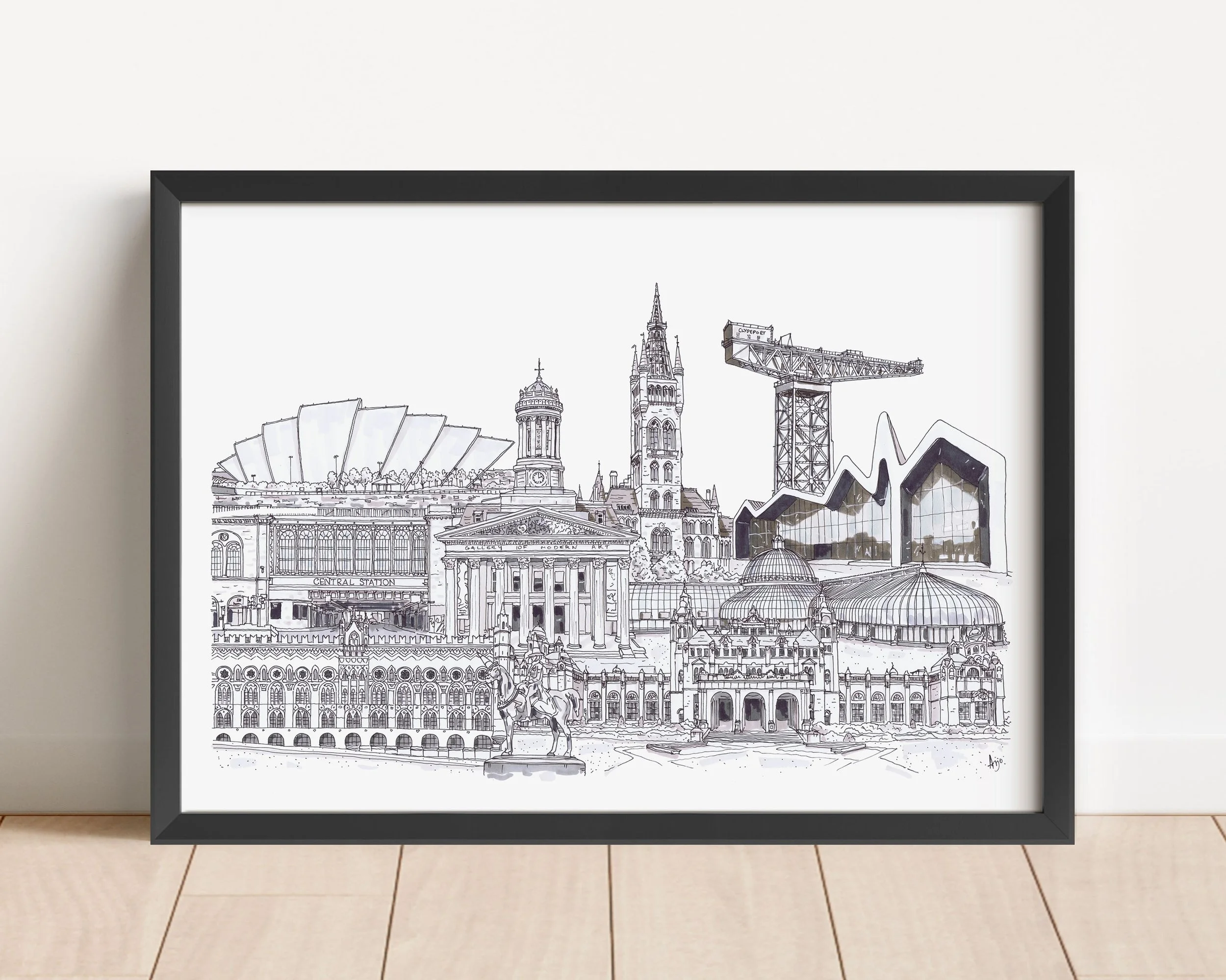 Glasgow Collage B&W in frame.jpg