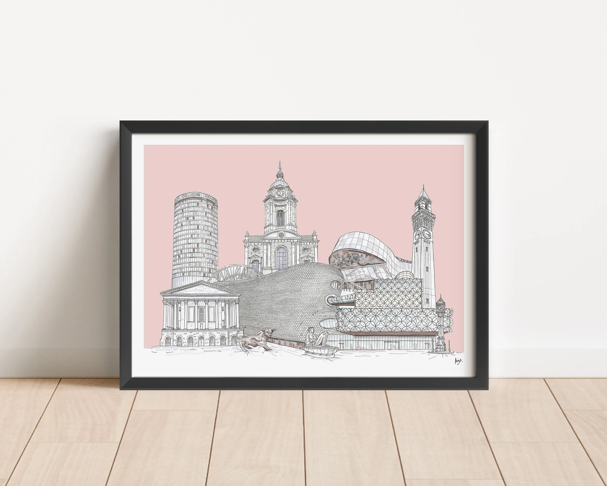 Birmingham Collage Pink Black frame.jpg
