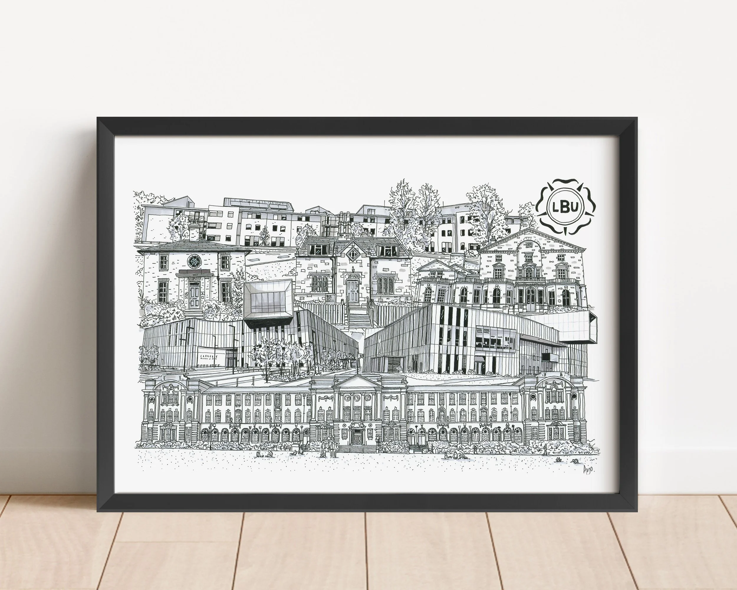 Leeds Beckett collage B&W Black frame.jpg