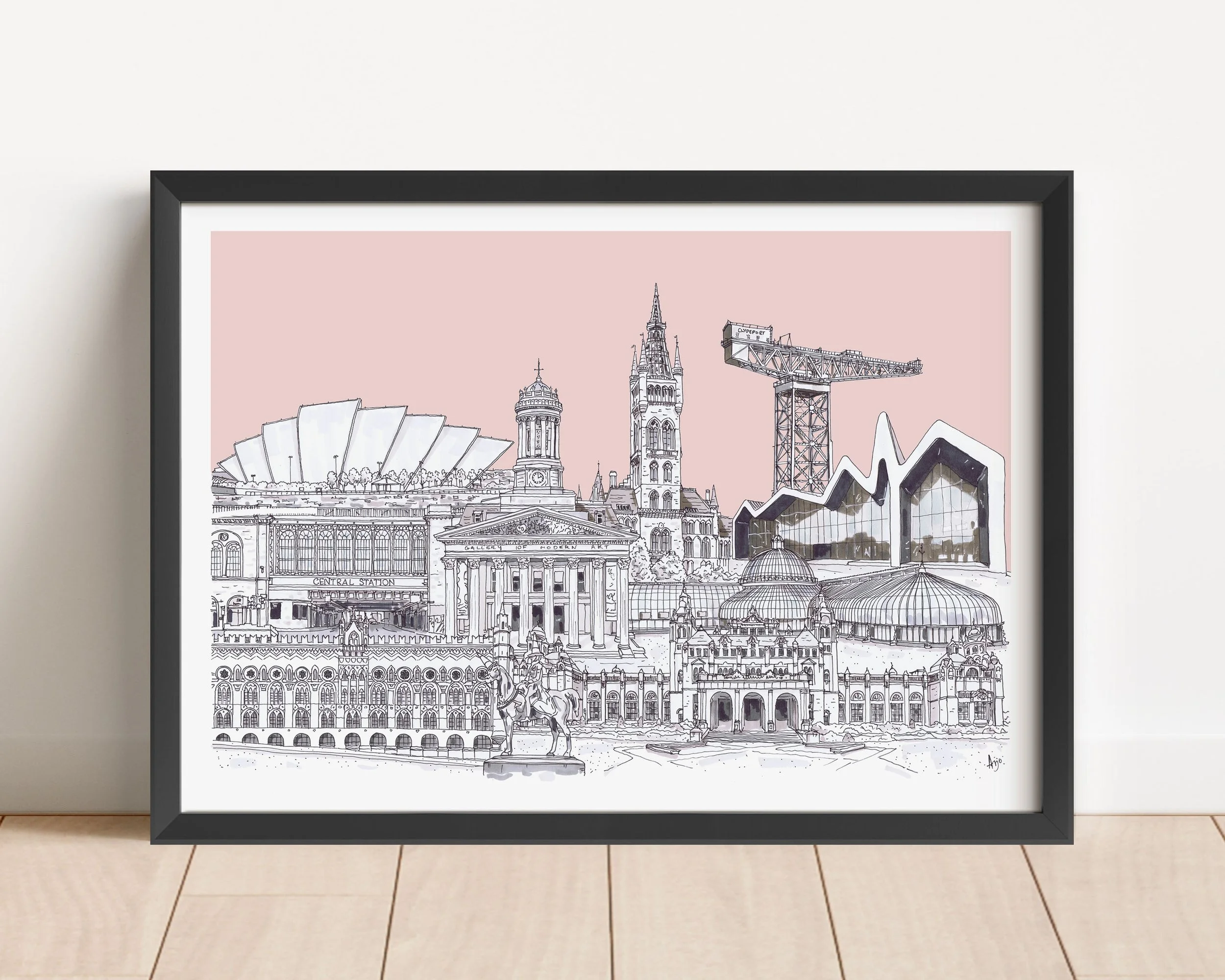 Glasgow Collage Pink in frame .jpg