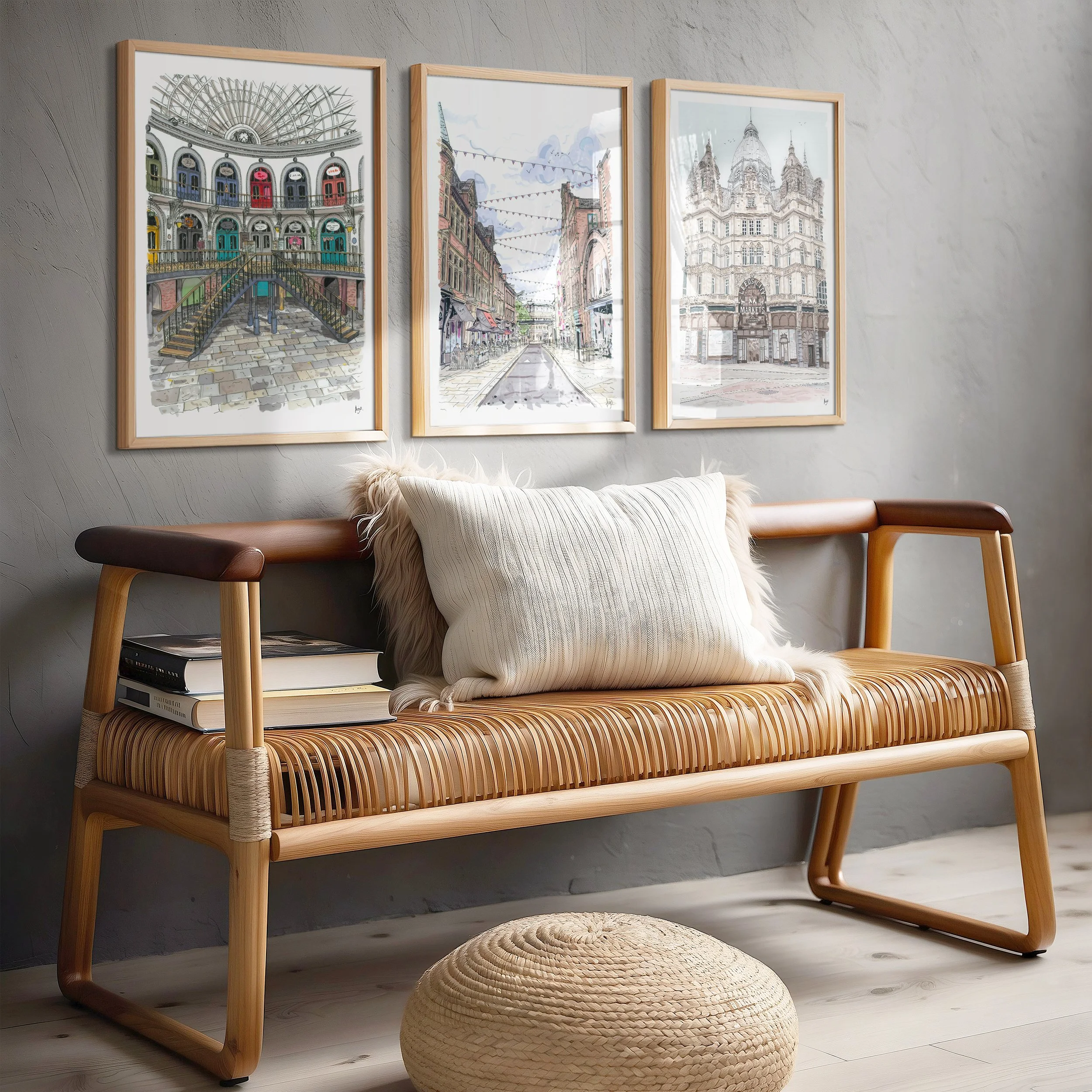 Set of x3 Leeds landmarks portriat in setting.jpg