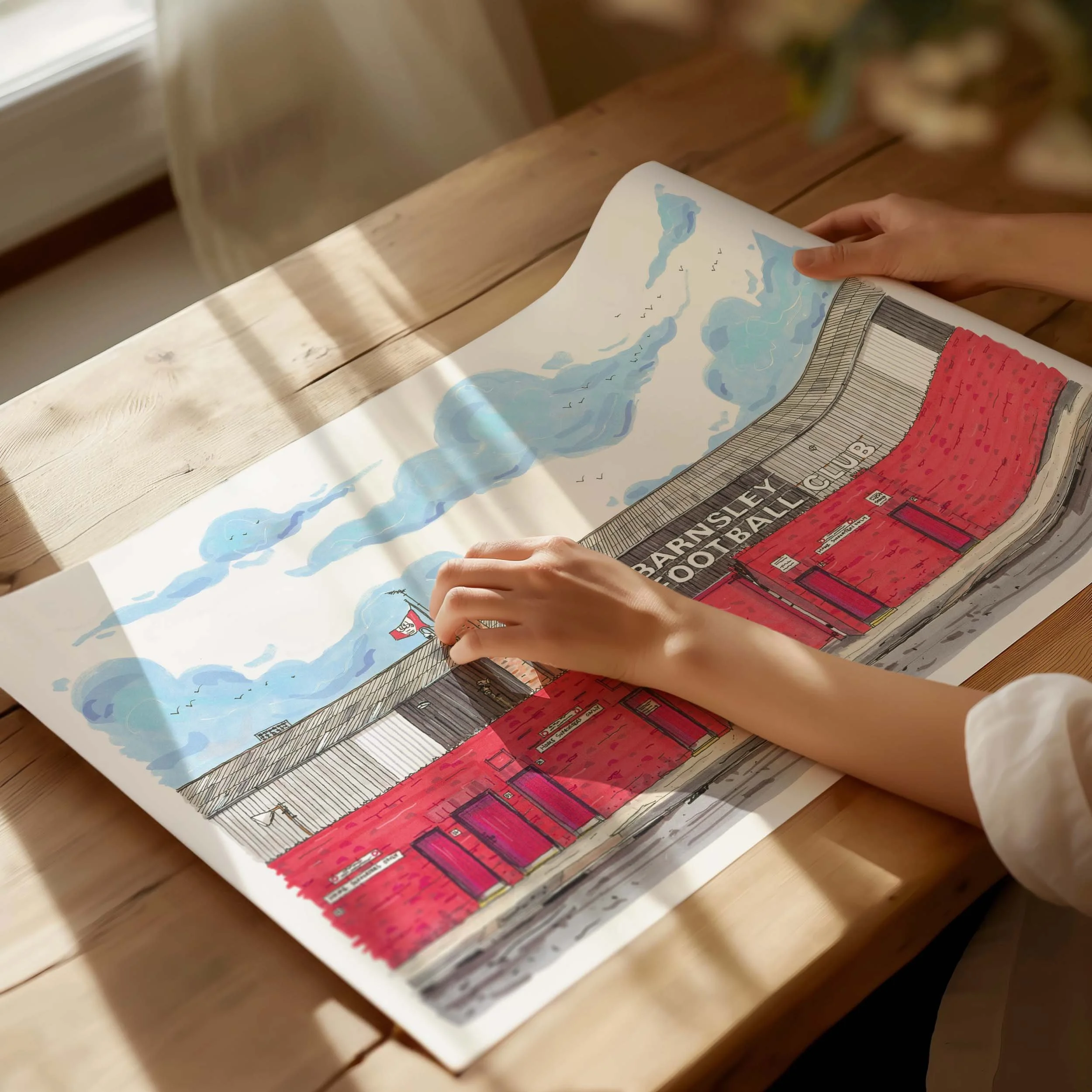 Barnsley West Stand Print with person.jpg