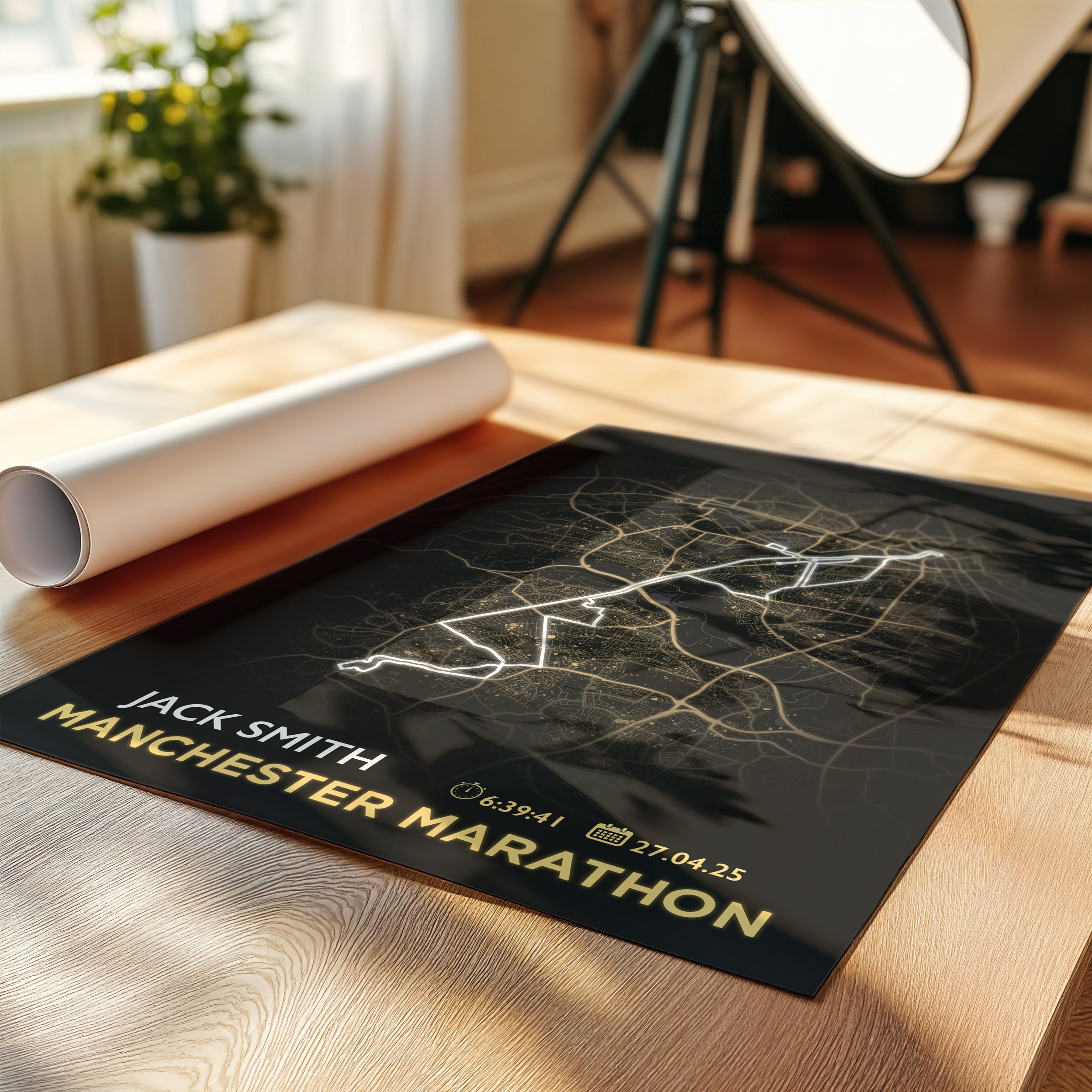 Manchester marathon print on table.jpg