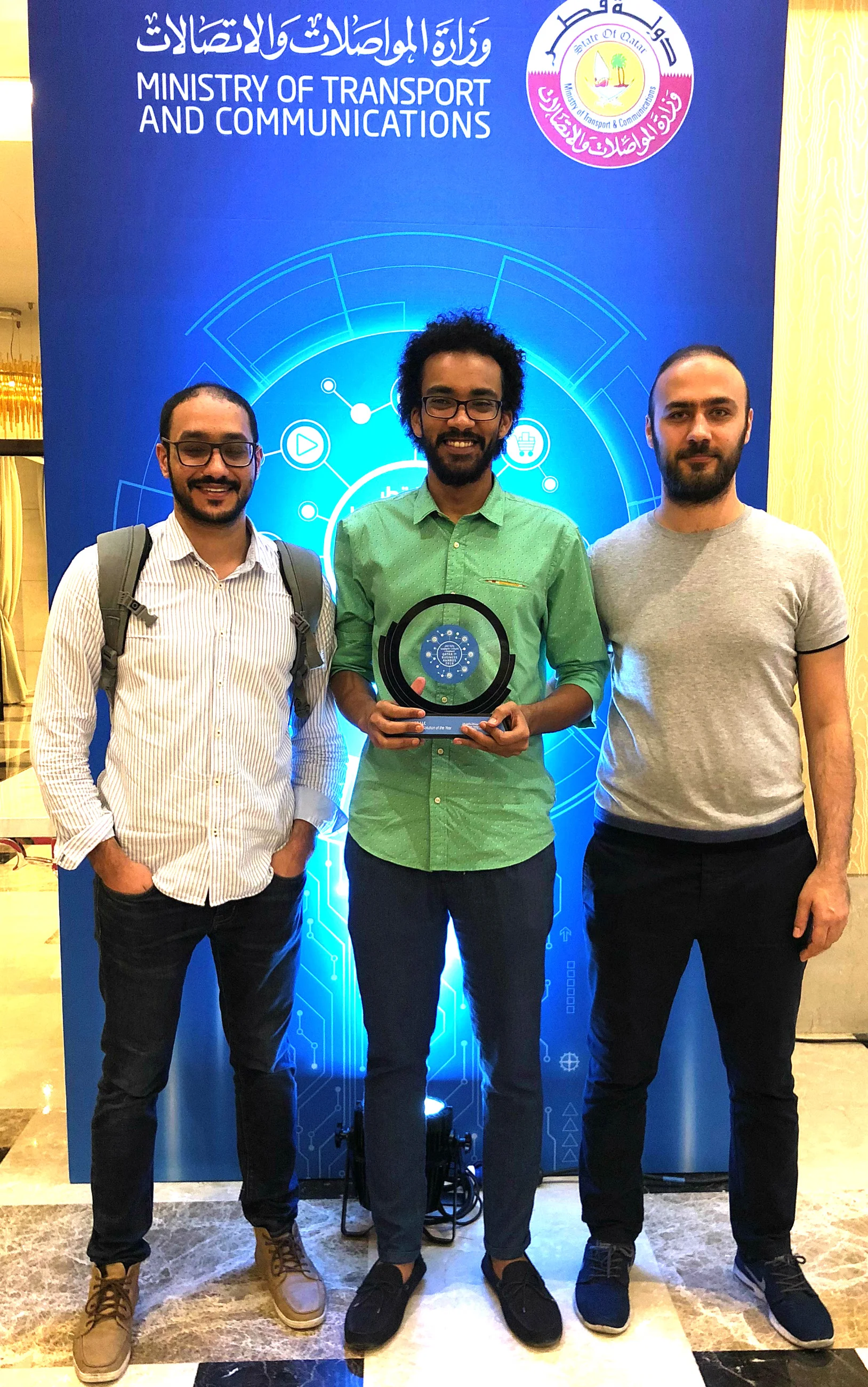Airlift Co-Founder and lead mechanical engineer Musab AlMozien (left), CEO myself (middle), and CTO Nebras Ozzo (right).