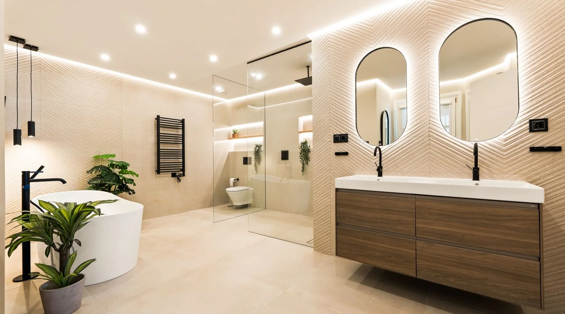 Completed luxury villa renovation in Marbella with open-plan living area