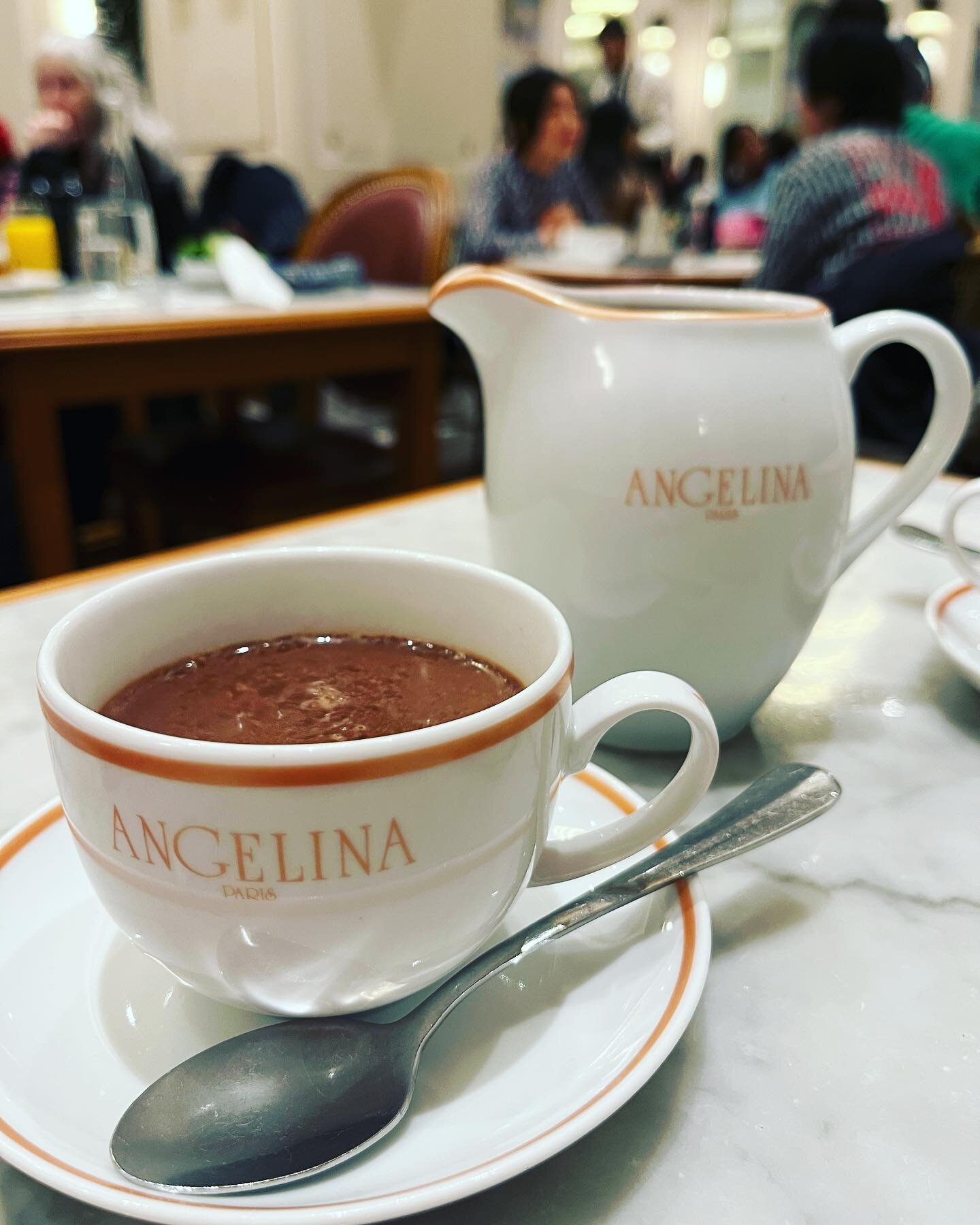 Ah, that stick-to-your-teeth chocolatey deliciousness of Angelina&rsquo;s chocolat chaud. Looks like I&rsquo;ve passed the baton. #miam #chocolatchaud #hotchocolate #sweetfreak #nyceats #angelinaparis #decadence