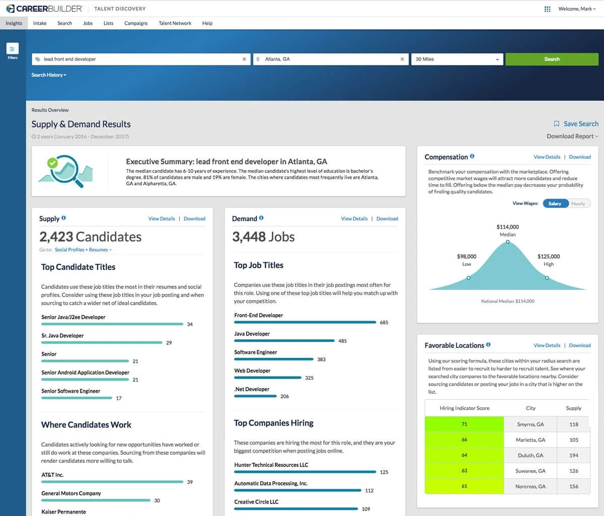 Screenshot of the live product today.