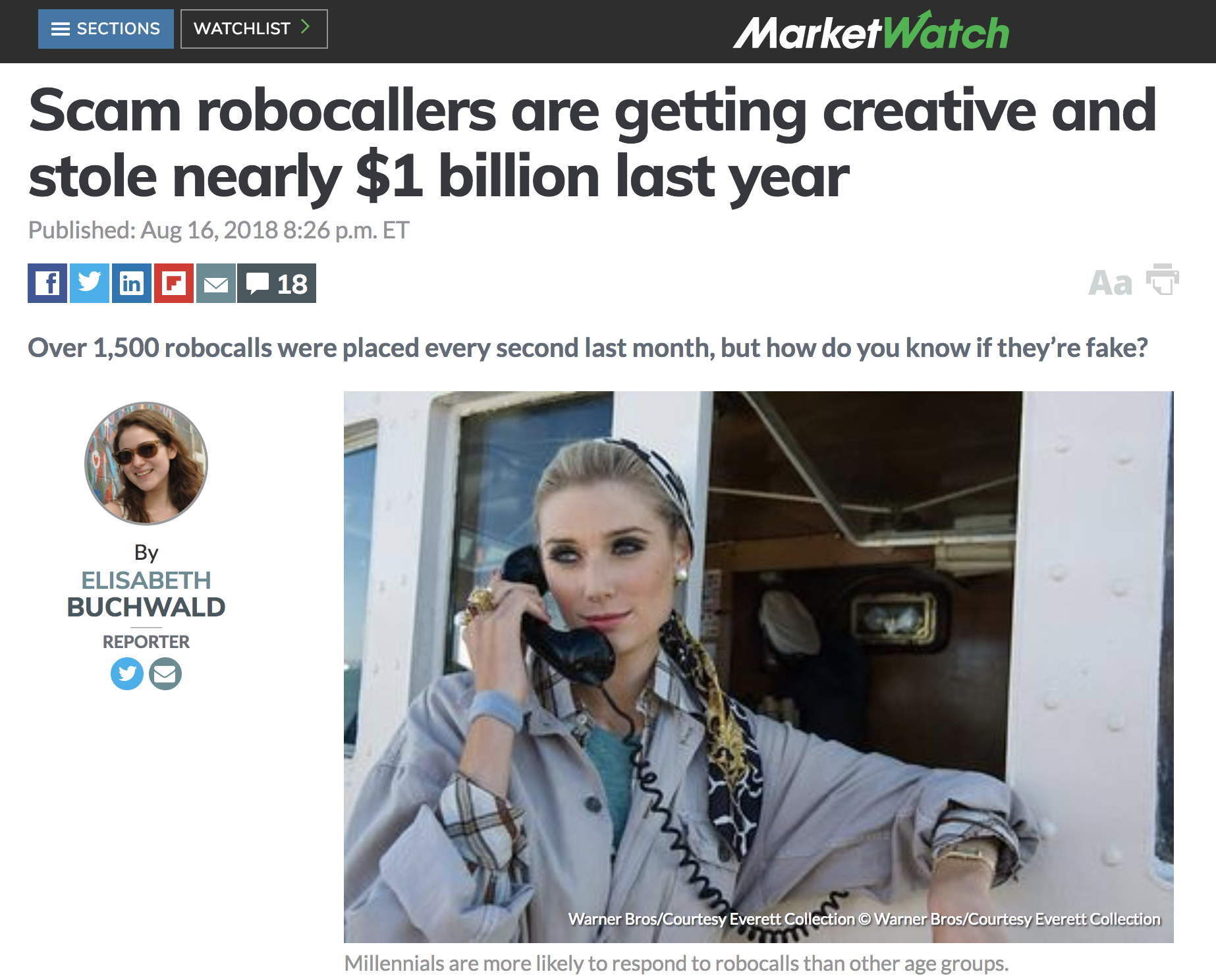 "Scam robocallers are getting creative and stole nearly $1 billion last year," MarketWatch