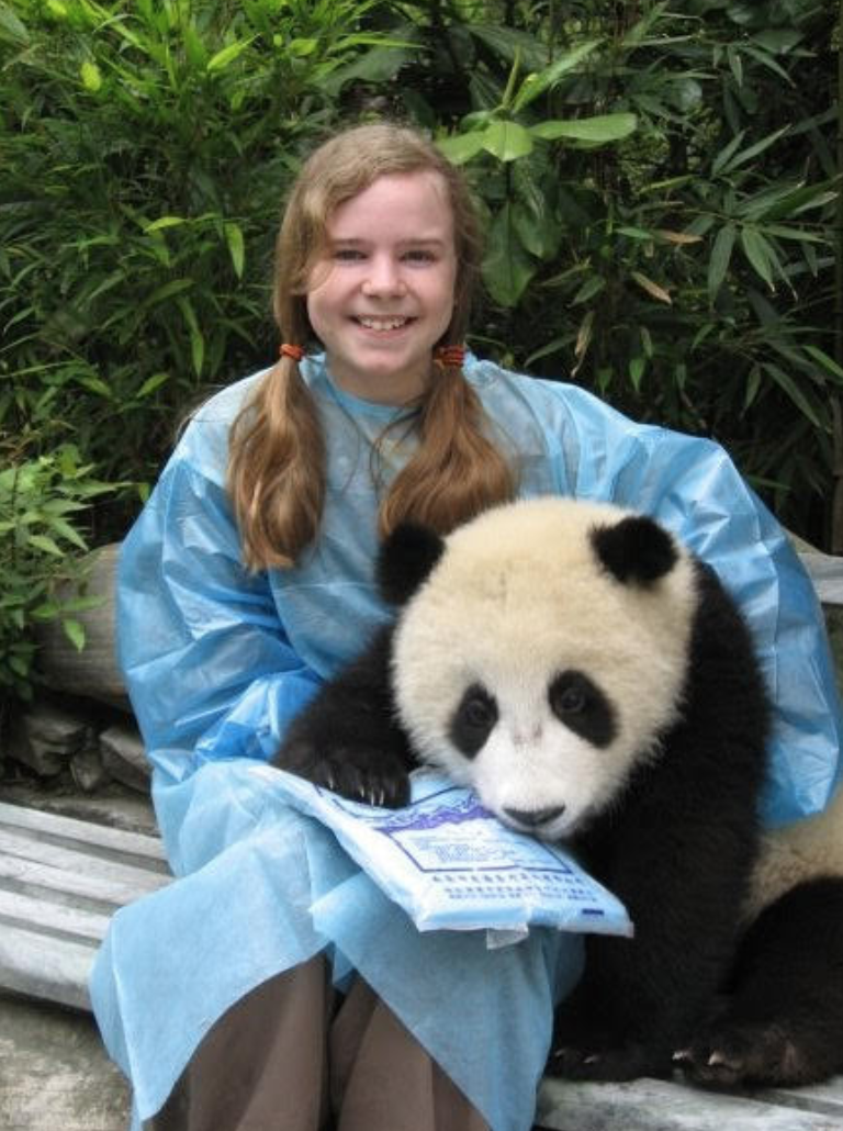 Author, Hailey Savage, at 12 visiting Hua Mei in China