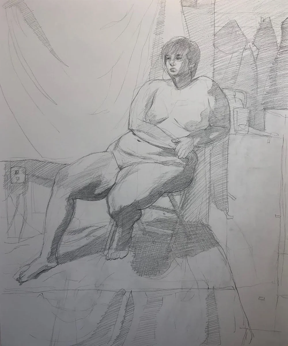 Figure in chair