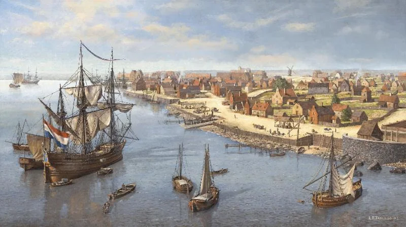 Len Tantillo, East River Waterfront, c. 1662 , 2018. Oil on canvas.