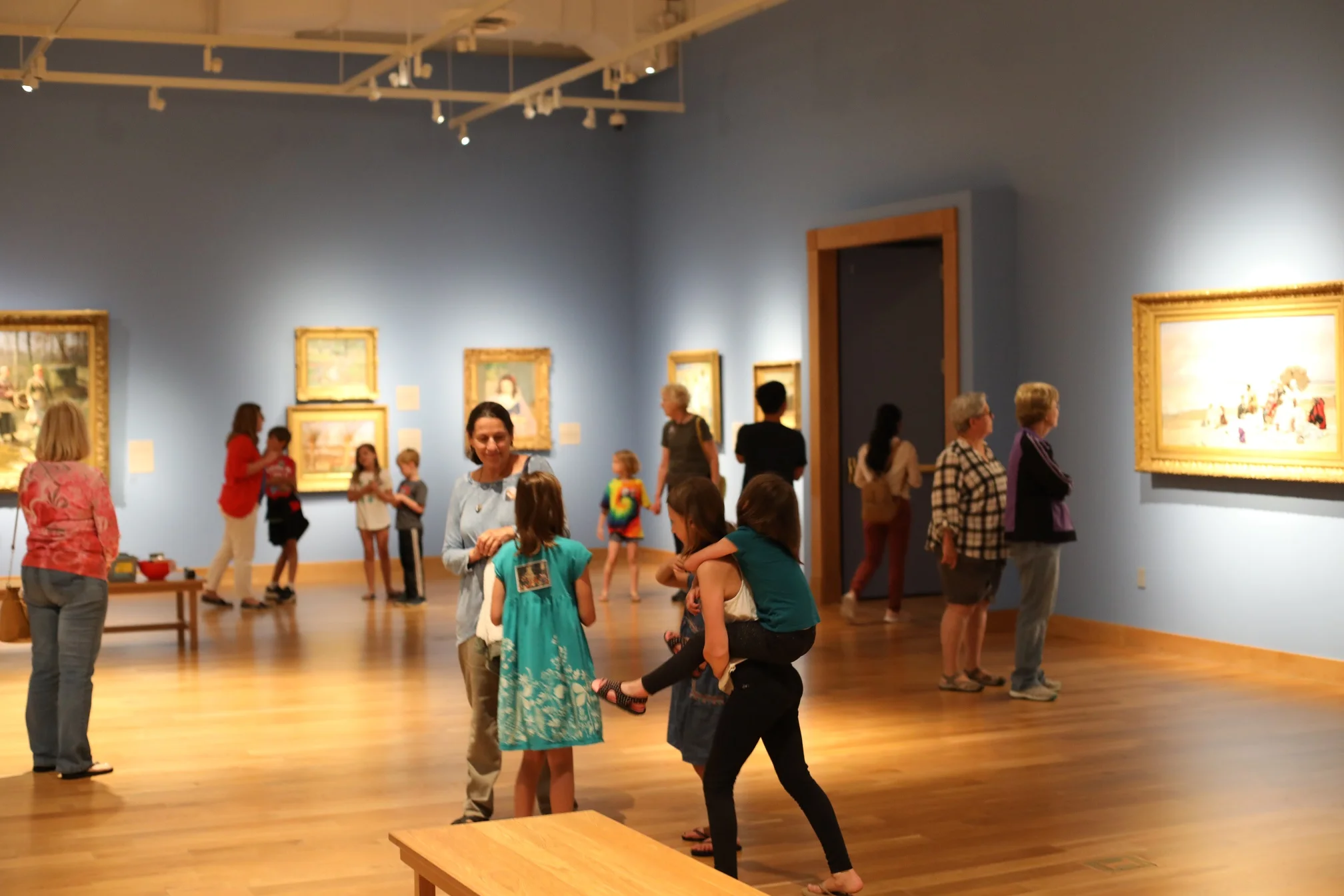 Children enjoy the galleries during Second Saturday: Women in Art