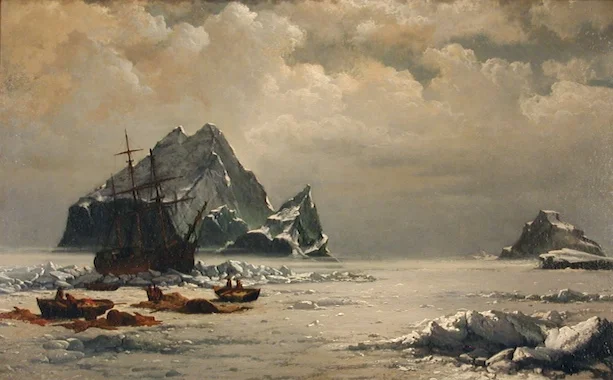 "Morning on the Arctic Ice Fields" (c.1880) oil on canvas by William Bradford. MMAM Collection.