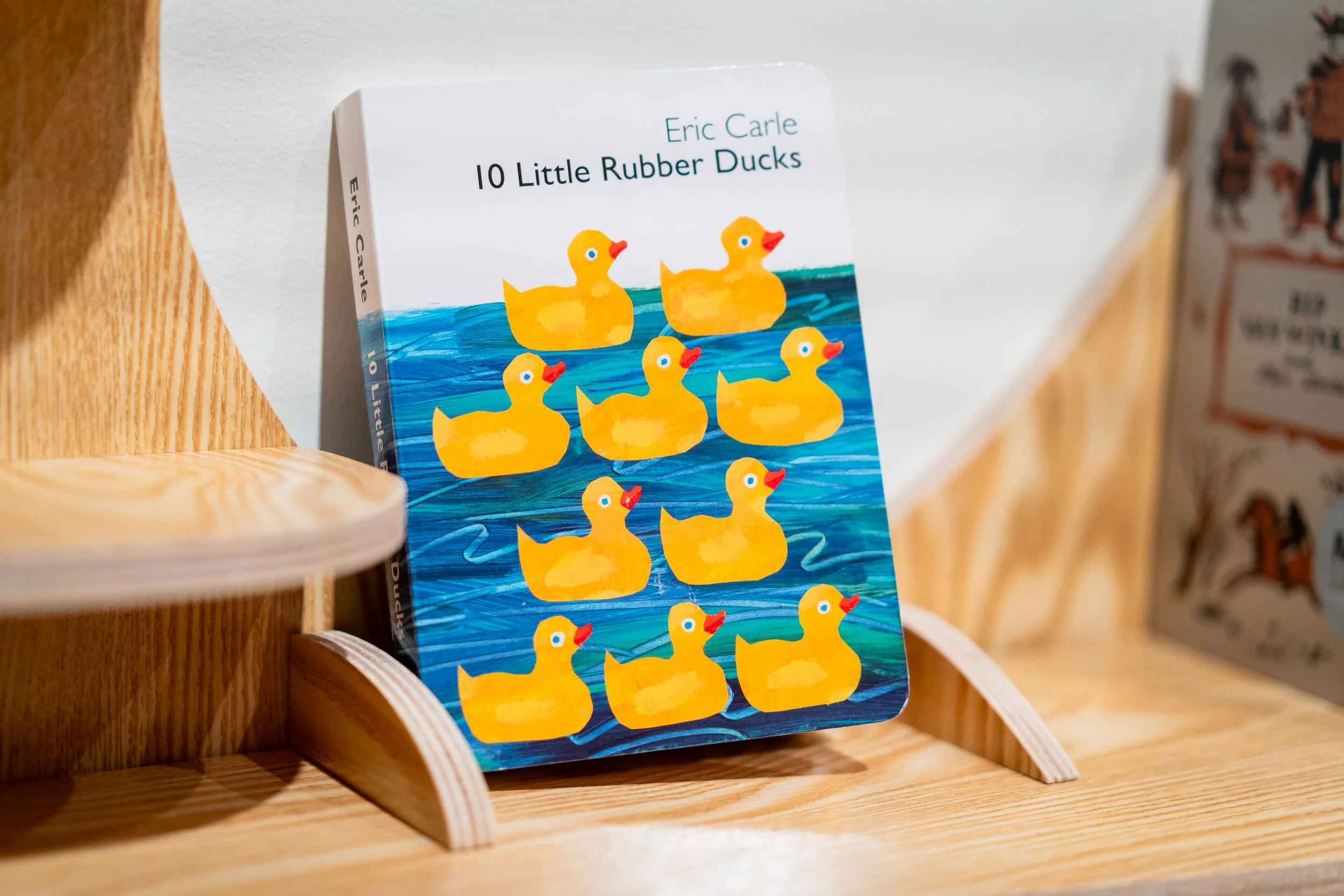  The book,  10 Little Rubber Duck s by Eric Carle in the exhibition,  Splish, Splash, Story: Selections from The Eric Carle Museum of Picture Book Art.  Photo by Bailey Bolton for the Minnesota Marine Art Museum. 