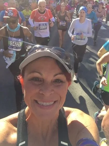 Race Director Ginger Johnson running the New York Marathon 2018