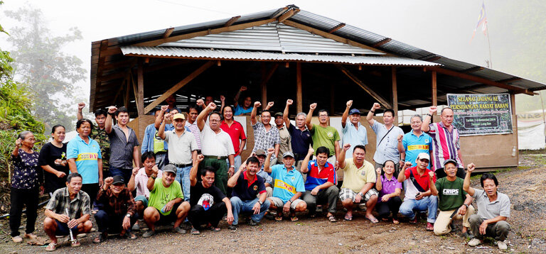 Protesters at a blockade camp on an access road to the Baram Dam site. Photo credit: SAVE Rivers Sarawak.