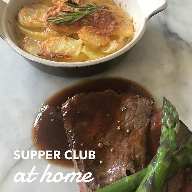 This week's Supper Club At Home includes a seared fillet of beef - why not treat your Dad for Father's Day? Full details:

Seared Fillet of Beef with a rich Red Wine and Thyme Sauce
Creamy cheesy Gratin Dauphinoise
Asparagus Spears

And/Or

Empanada 