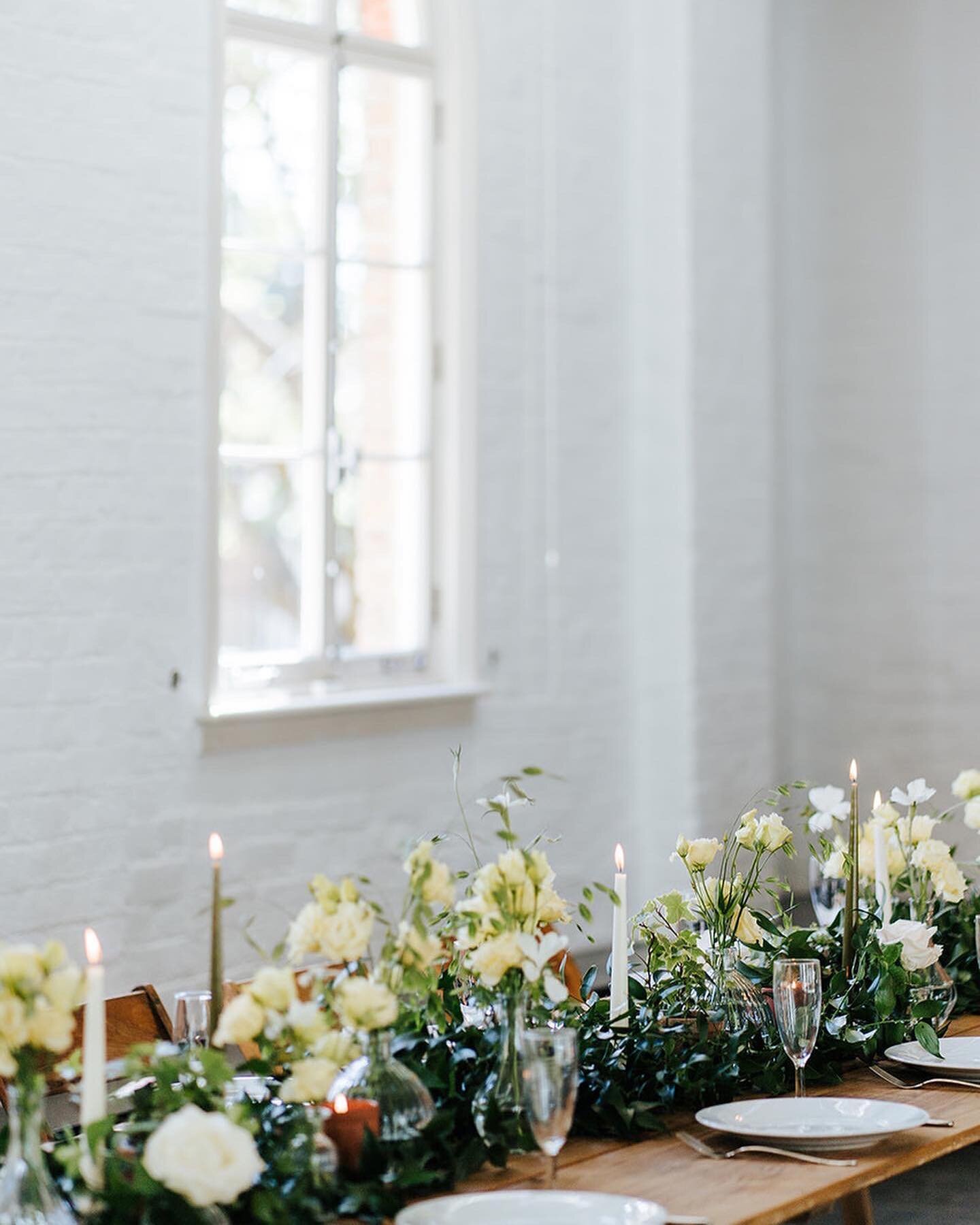 Spring table styling 🌿

Foliage garland, beautiful bud vases, candles, potted plants and bulbs, more candles 🤍

@michaelmaurerweddings 

#springtablescape #springtable #springstyling #springwedding #springweddingstyle #springbride #weddingtable #we