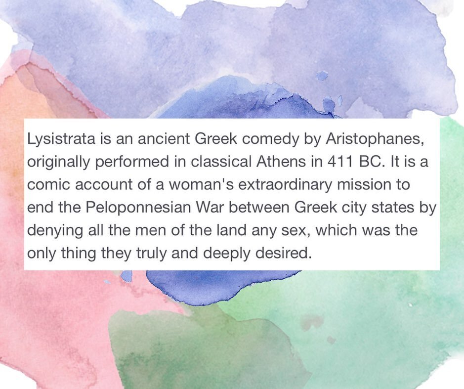 Would love to turn this Lysistrata plan into action. Since we can&rsquo;t take away their war toys to keep our children safe in school, and we don&rsquo;t have body autonomy, feels like time for this kind of strike.

and yeah, i was a theater major a